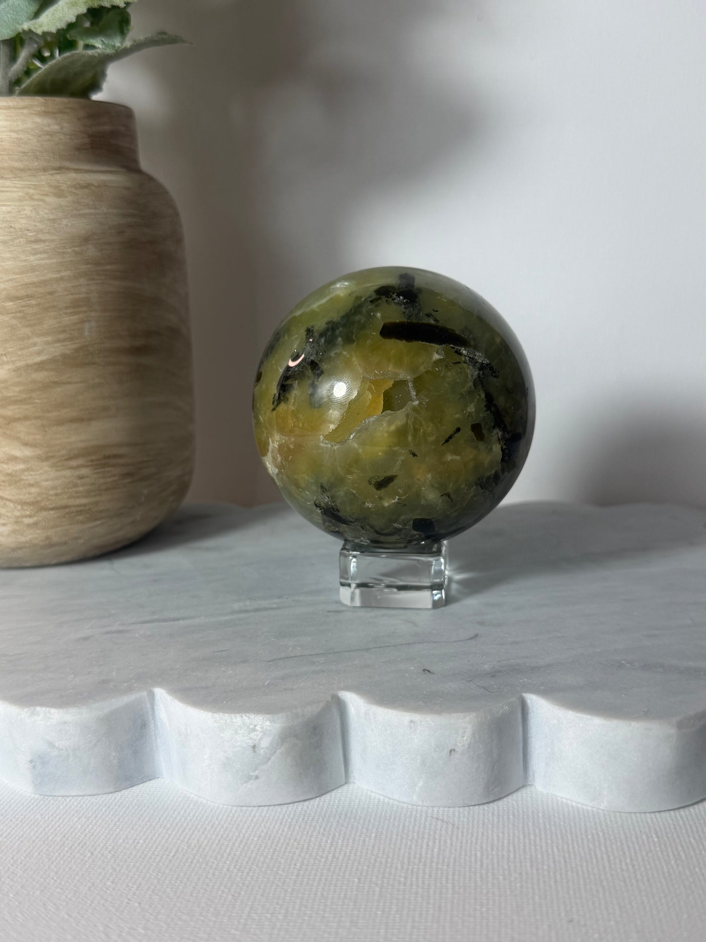 Prehnite and Epidote Sphere