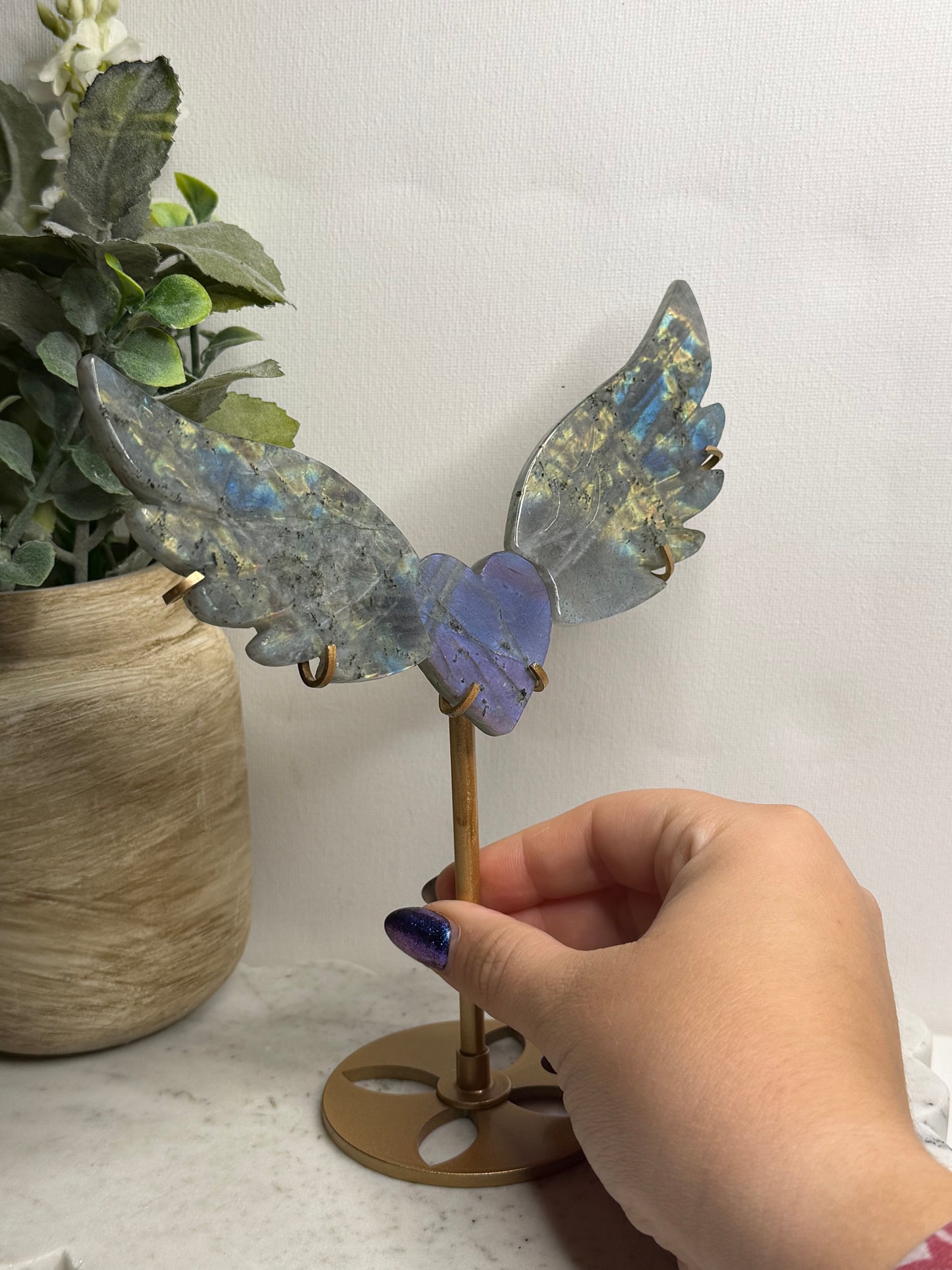 Labradorite Heart Wings