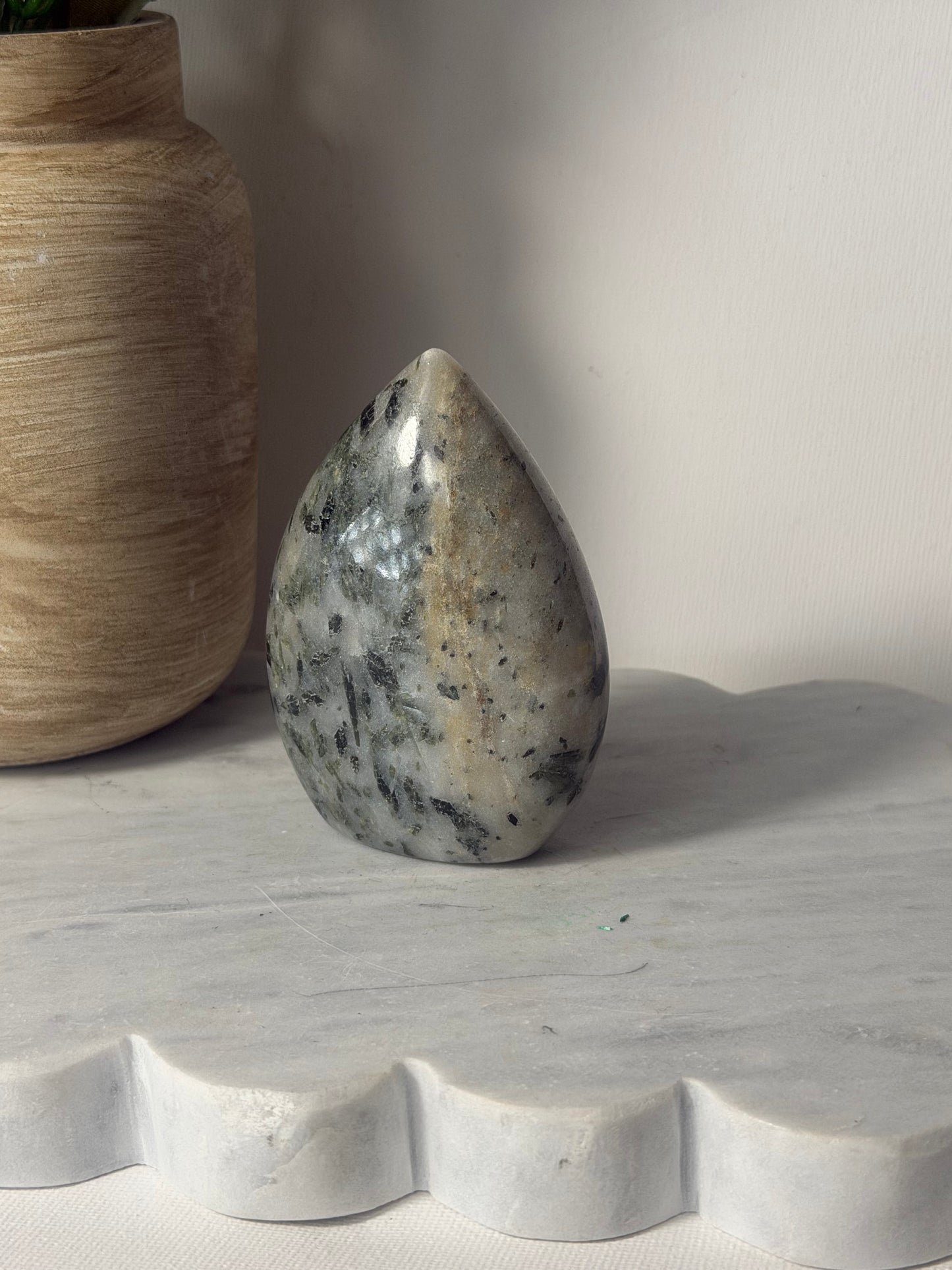 Green Tourmaline in Quartz