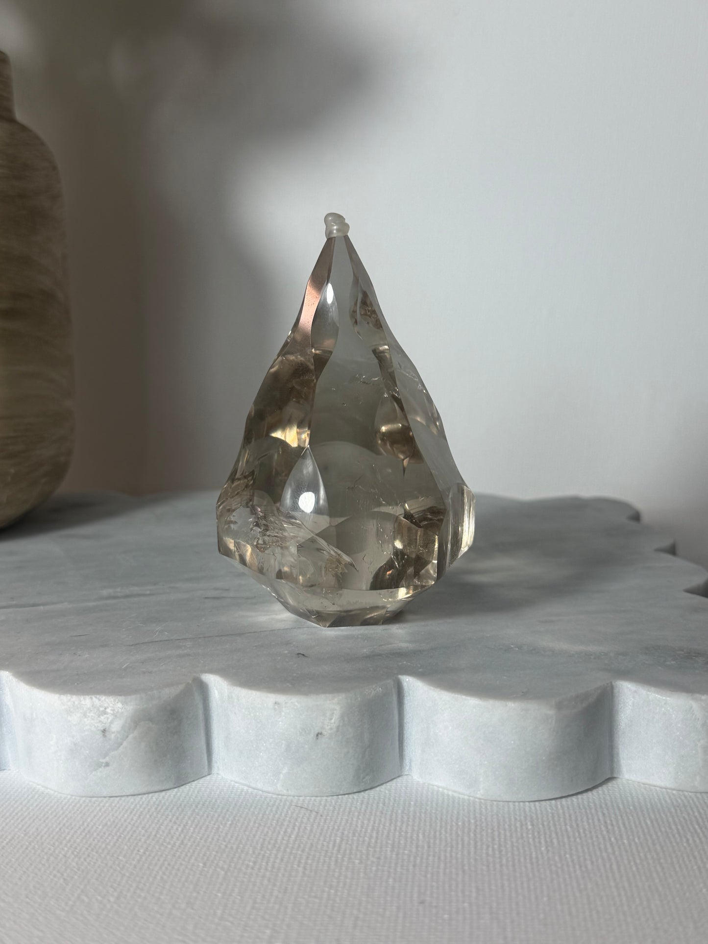 Smokey Quartz Faceted Diamond