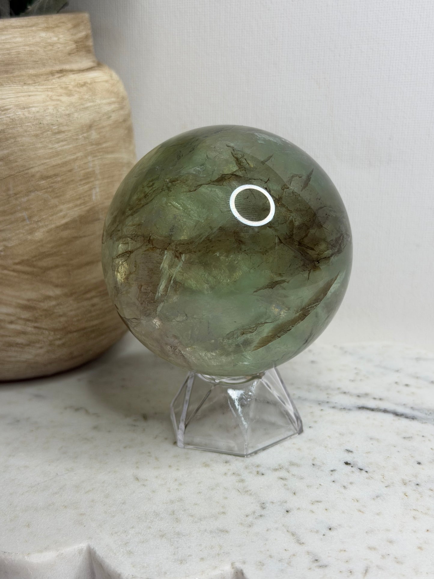 Seaweed Fluorite Sphere