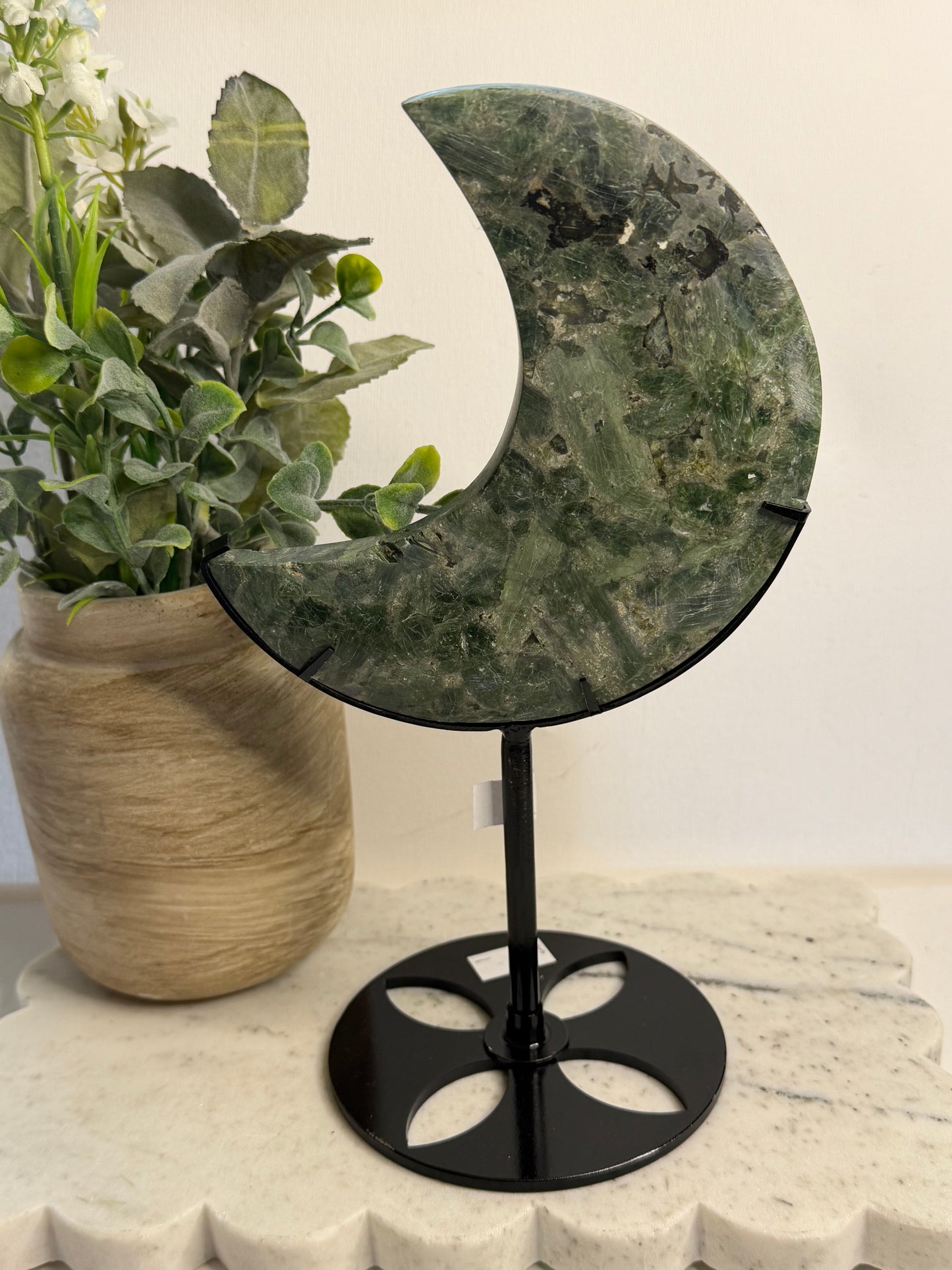 Diopside Moon on Stand
