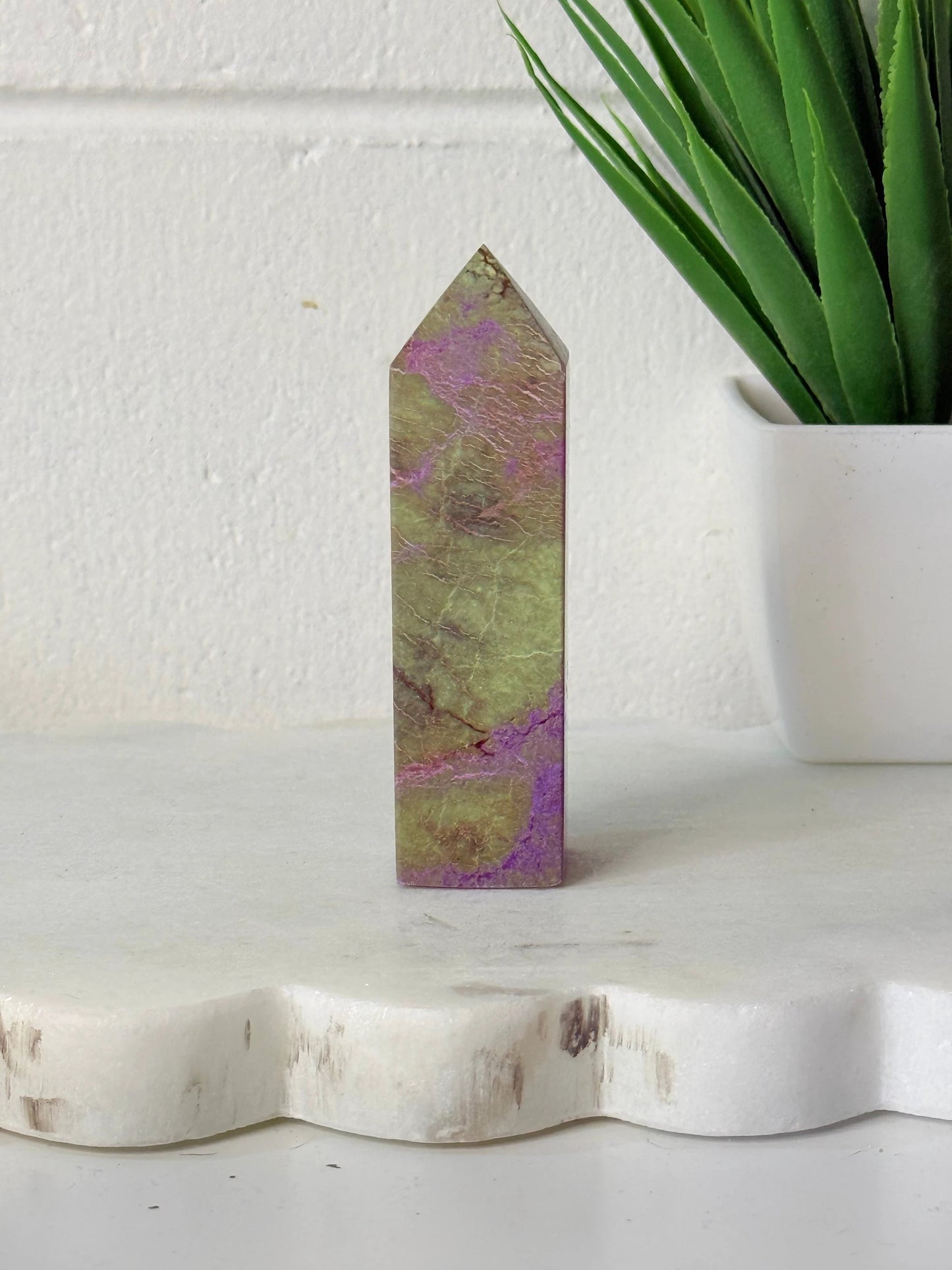 Atlantasite Crystal Tower Natural Stone For Meditation And Spiritual Growth Grounding Energy Alignment by Heartstone Sanctuary