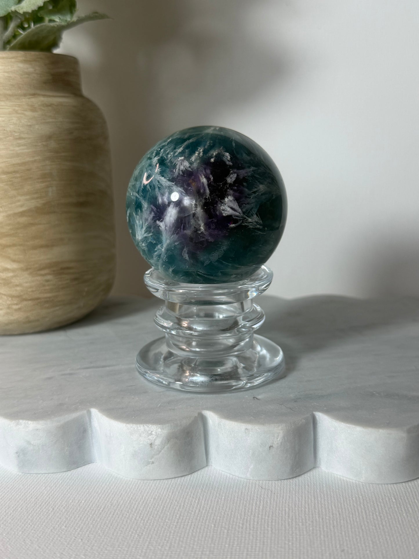 Feather Fluorite Sphere