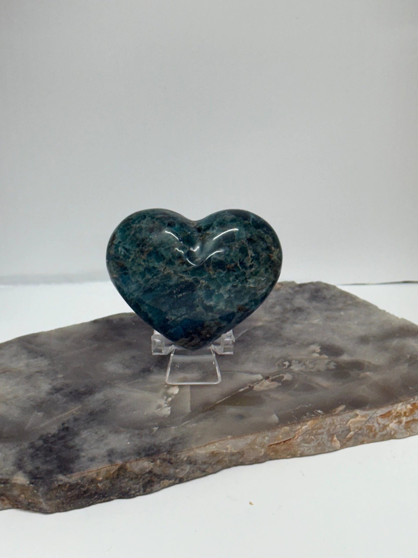 Blue apatite heart - 210g - 6.5cm by Heartstone Sanctuary