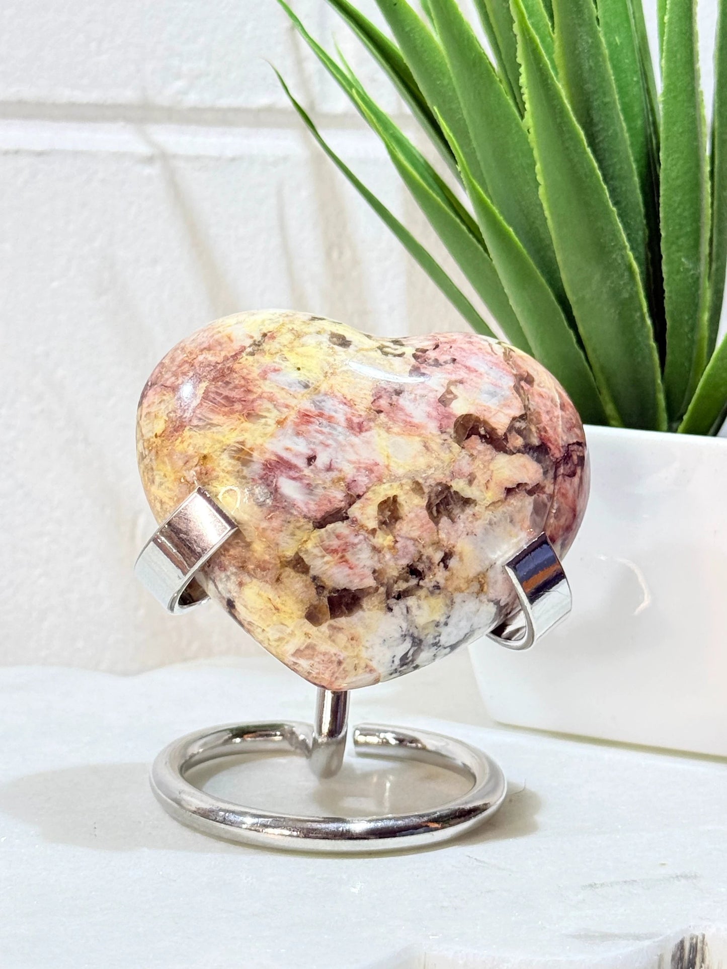 Red Feldspar Heart w/ Stand - 130g by Heartstone Sanctuary