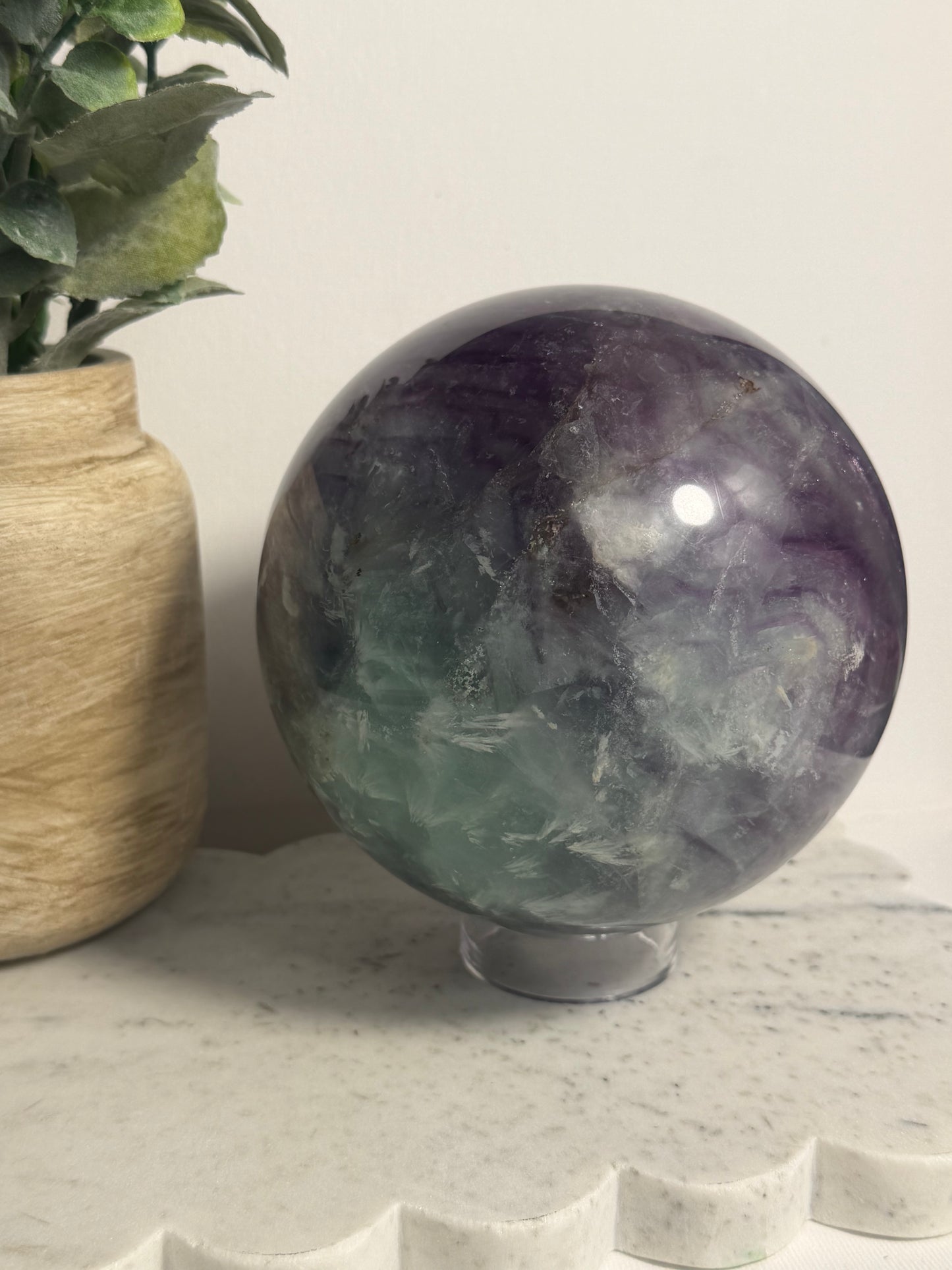 Rainbow Fluorite Statement Sphere