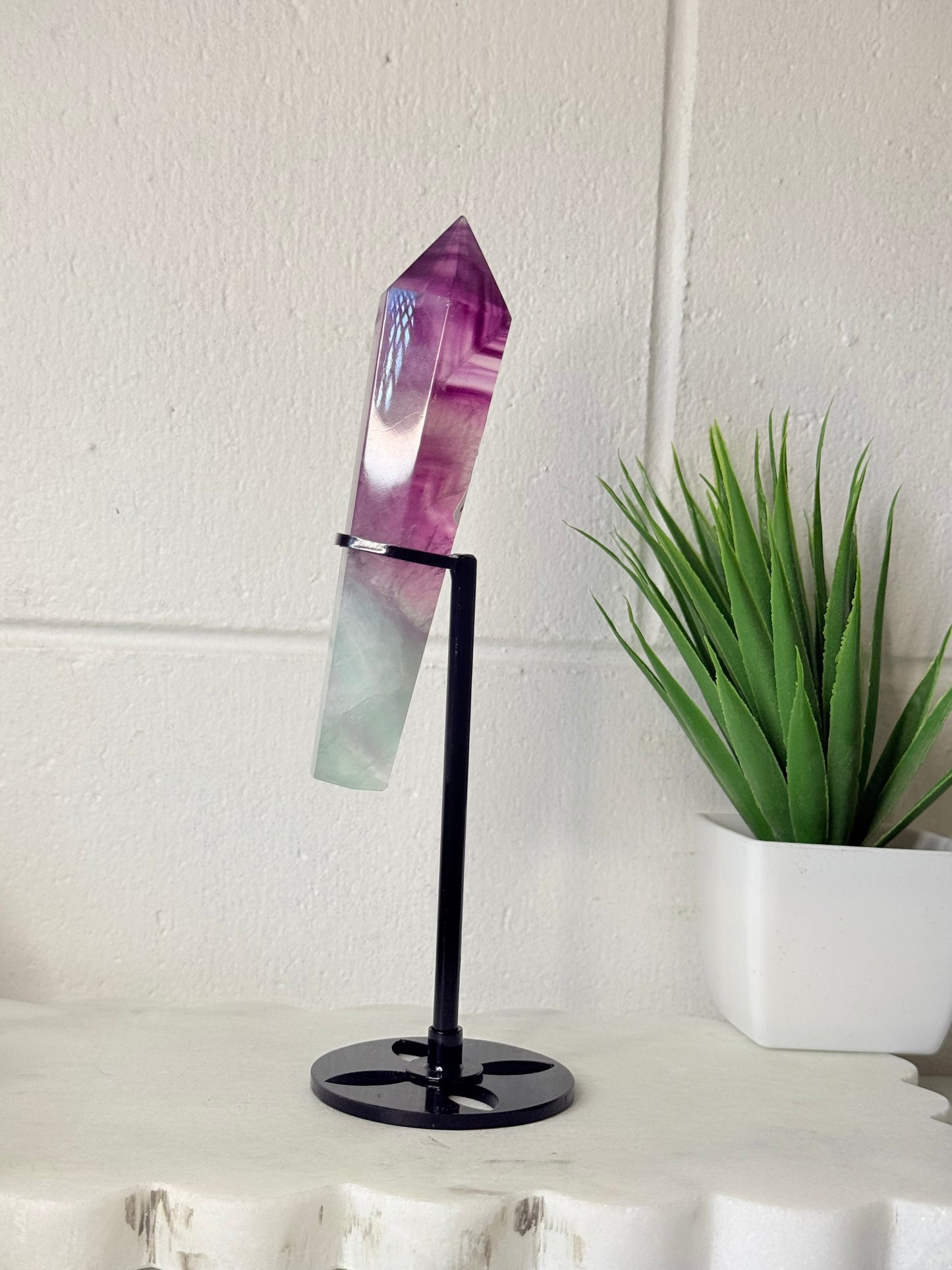 Flourite Wand on Stand by Heartstone Sanctuary