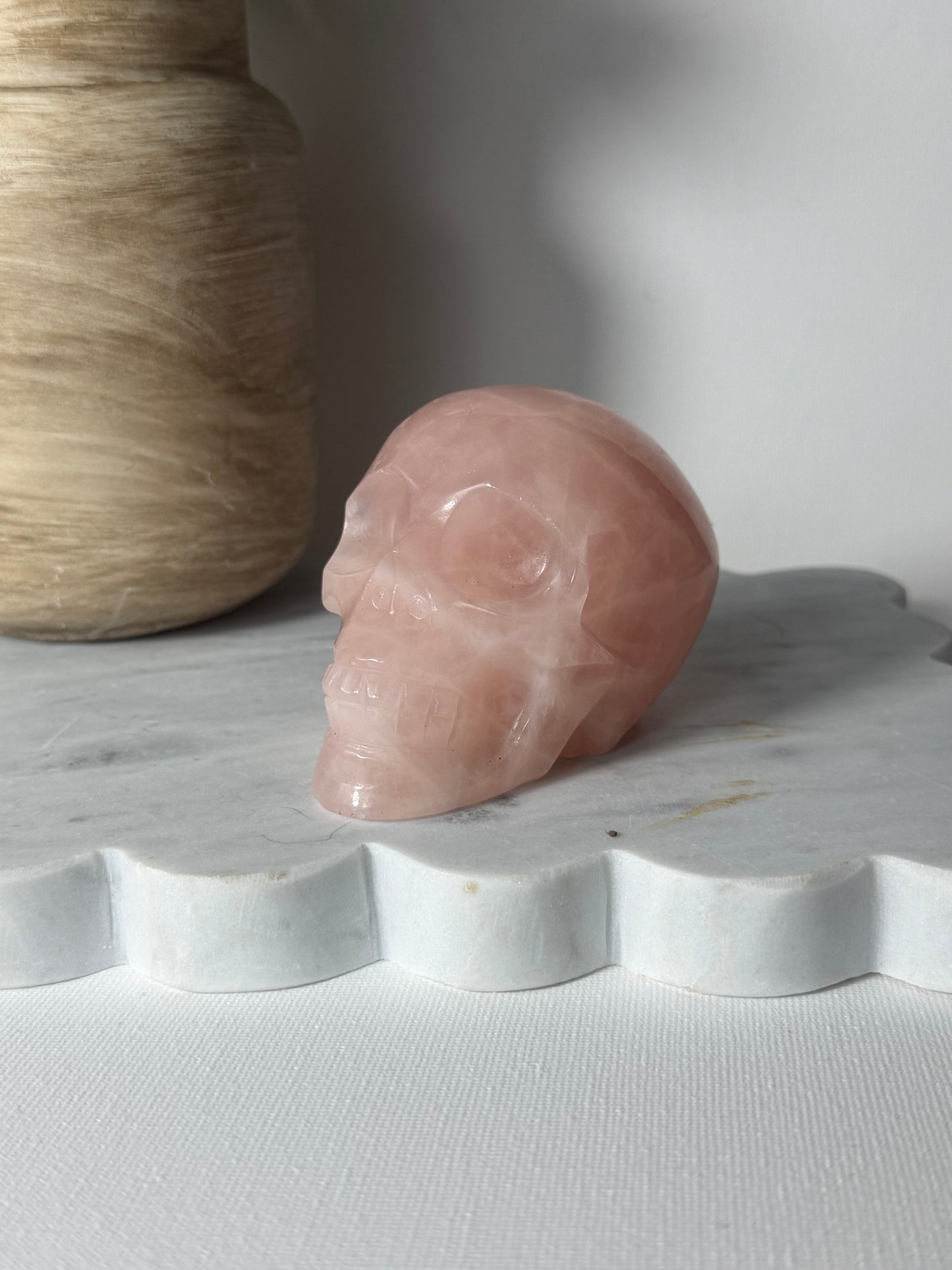 Rose Quarts Skull