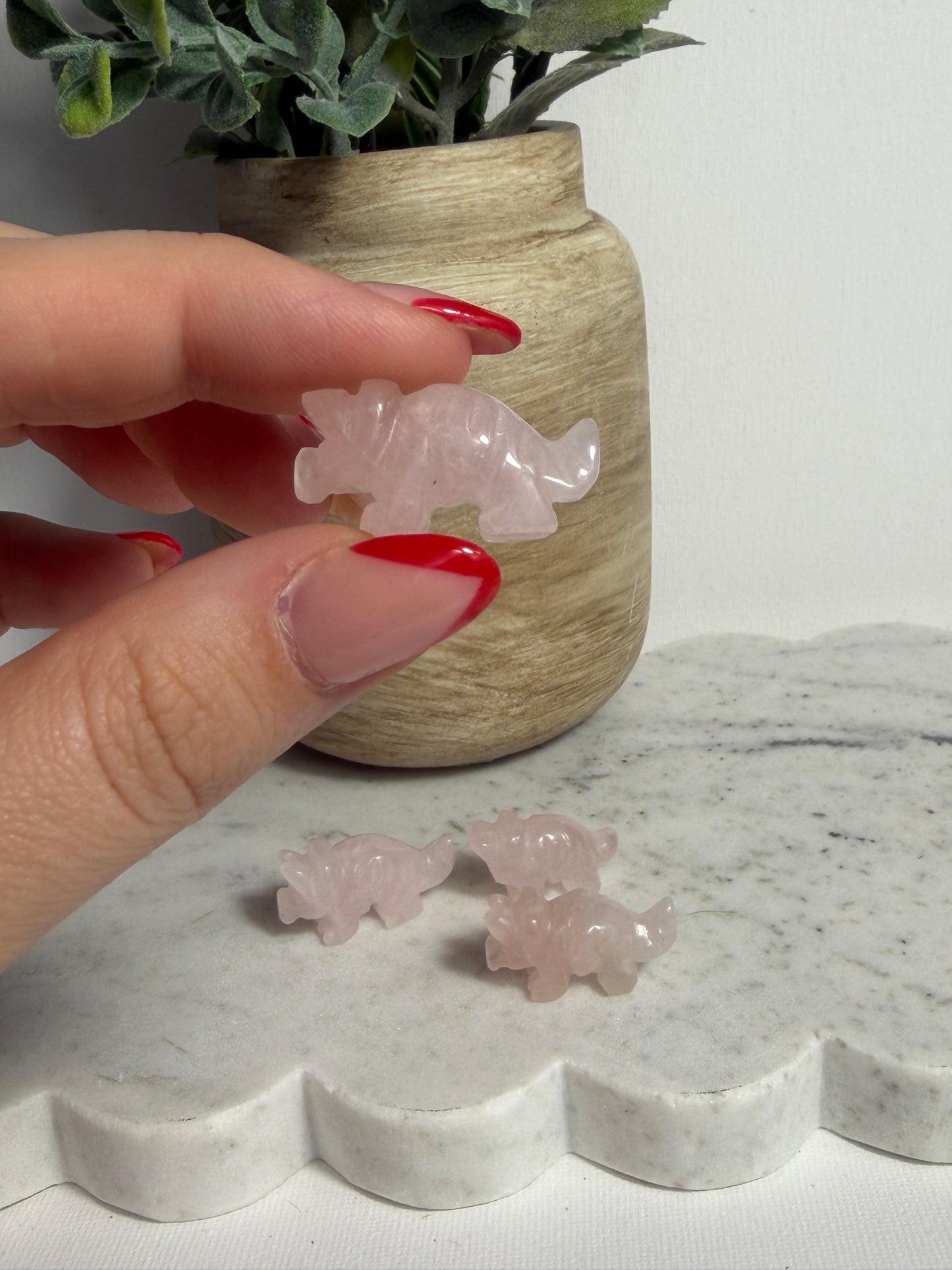Rose Quartz Dino Mini