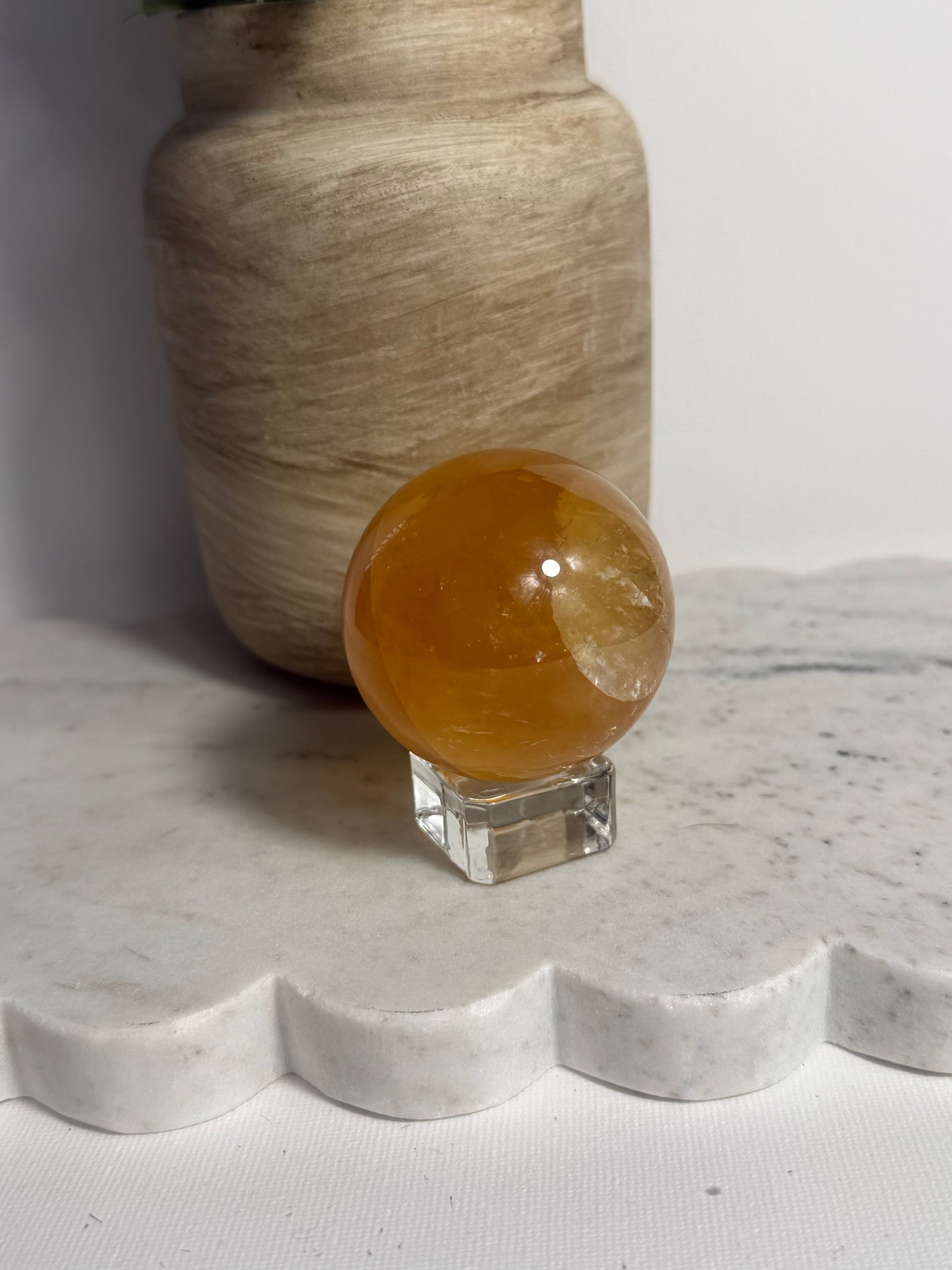 Honey Calcite Sphere