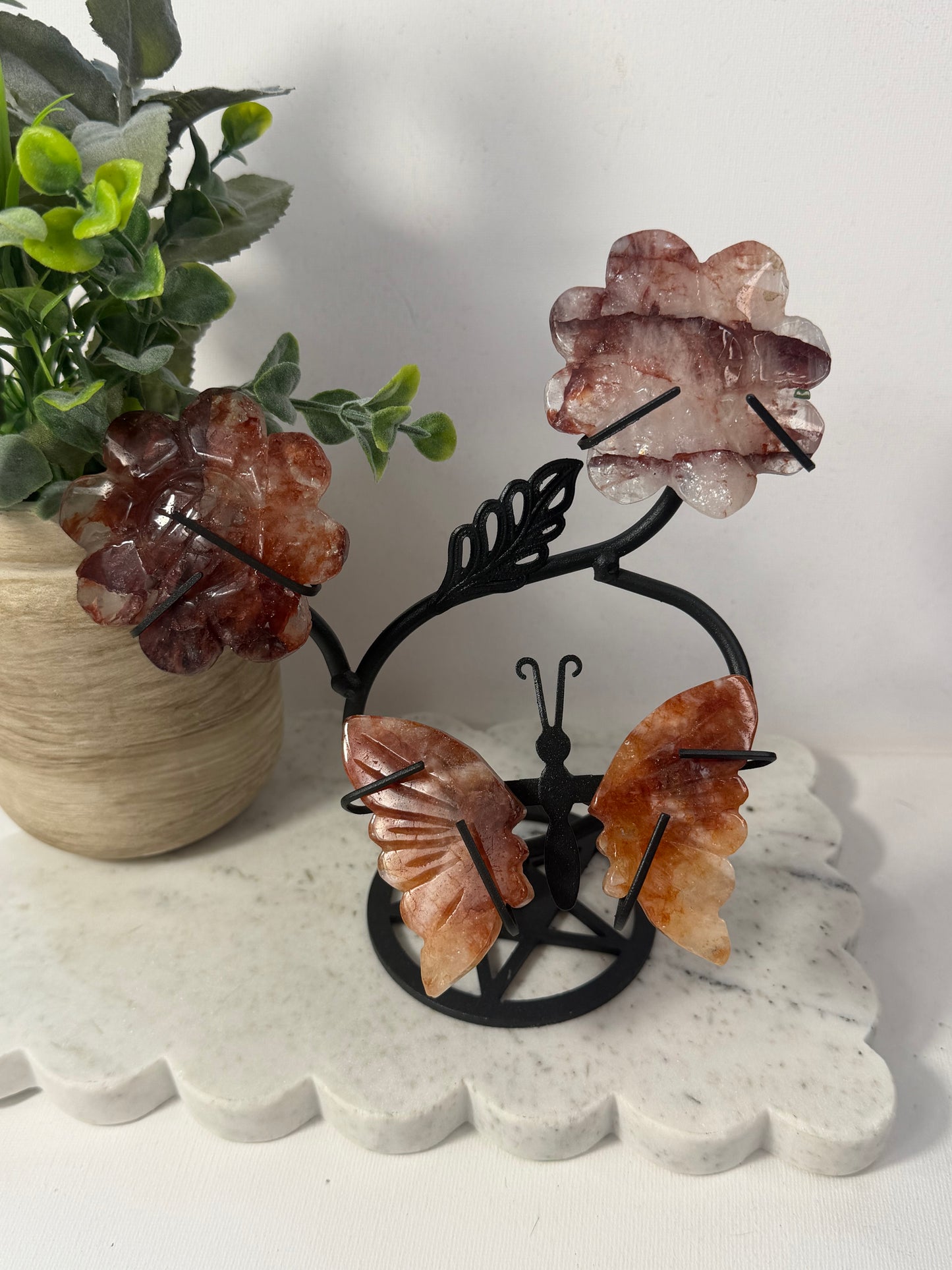 Fire Quartz Butterfly Flower