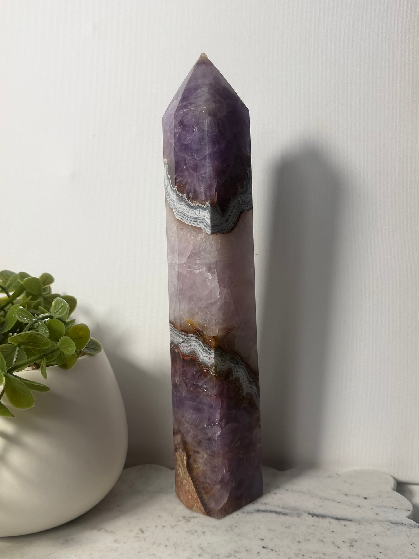 Amethyst Lace Agate Tower