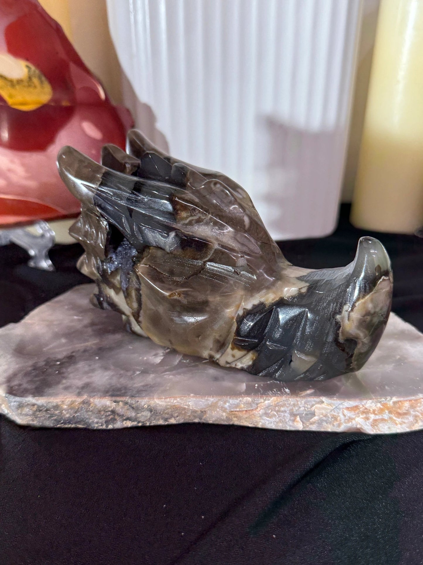 Volcanic Agate Dragon Head - 149A by Heartstone Sanctuary