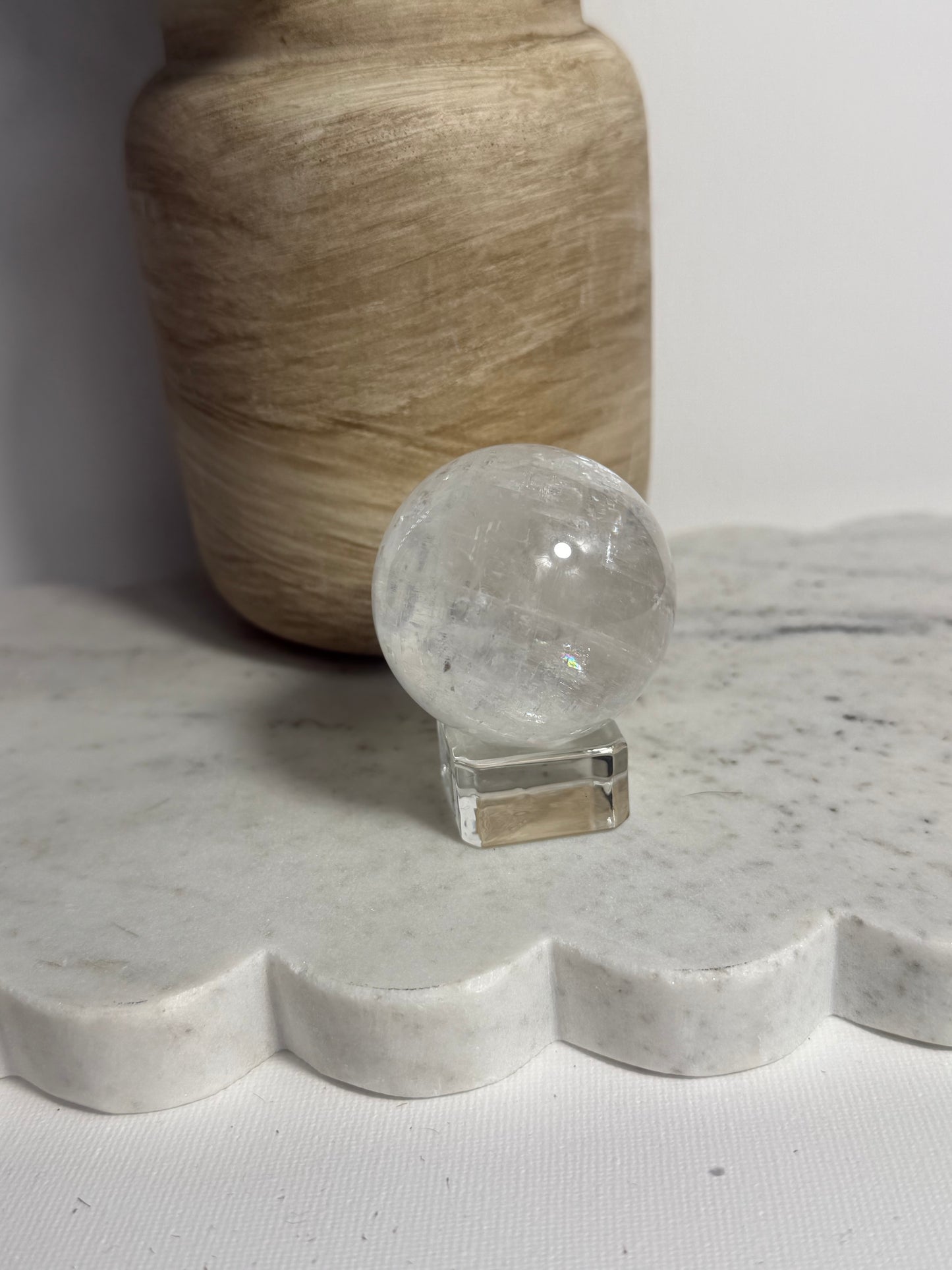 White Calcite Sphere