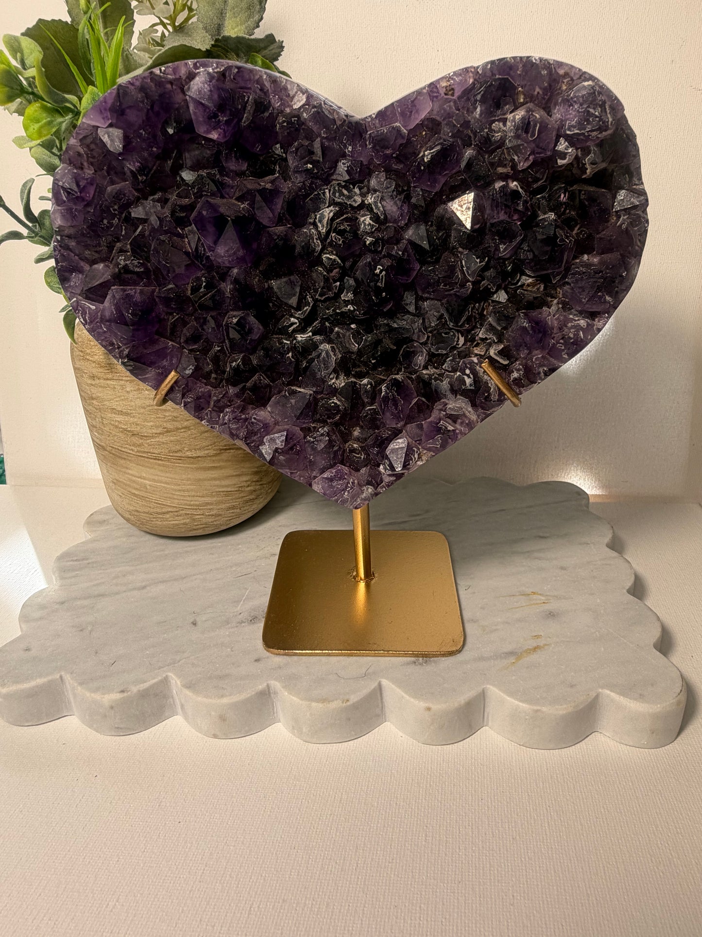 Amethyst Heart on Stand