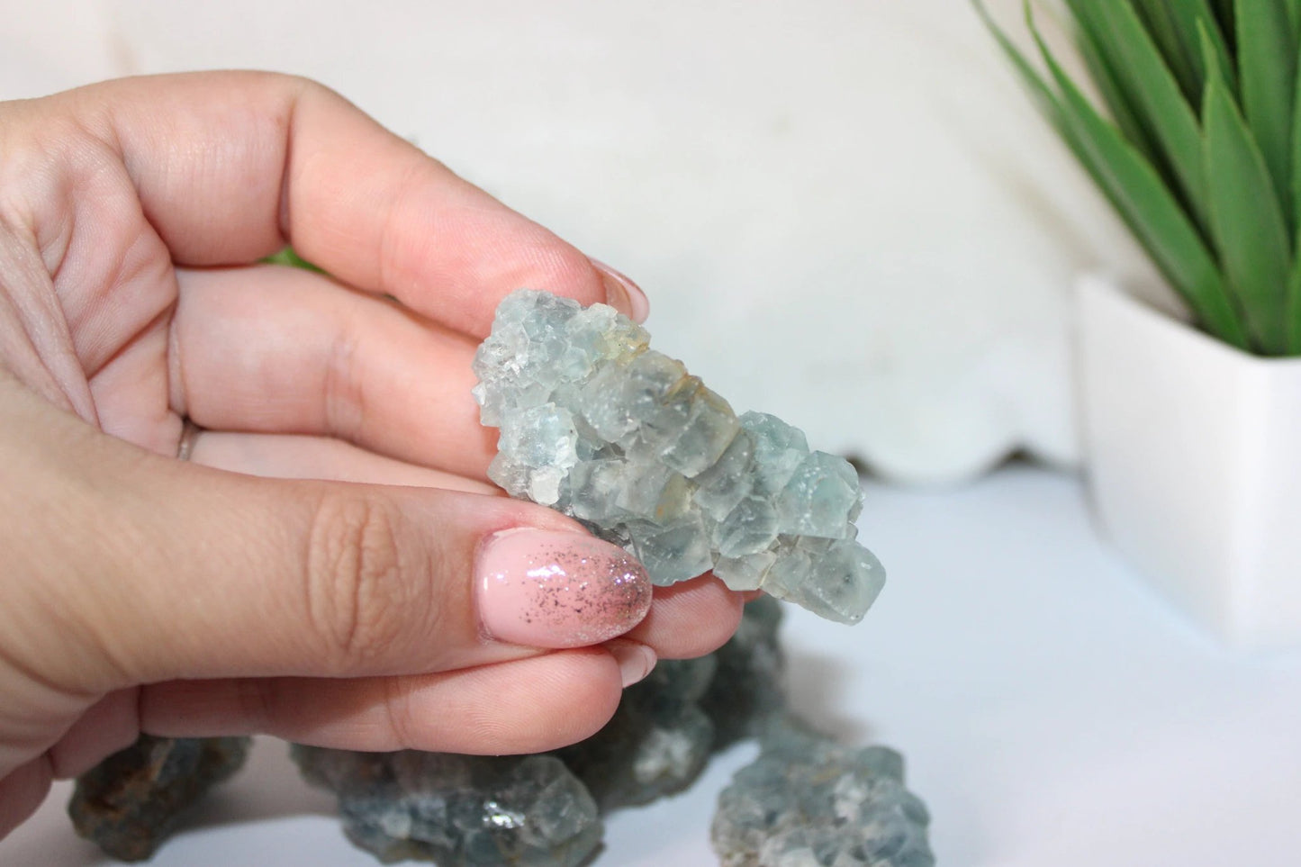 Blue Cubic Fluorite Specimen | Clarity & Focus Crystal - intuitive pick by Heartstone Sanctuary