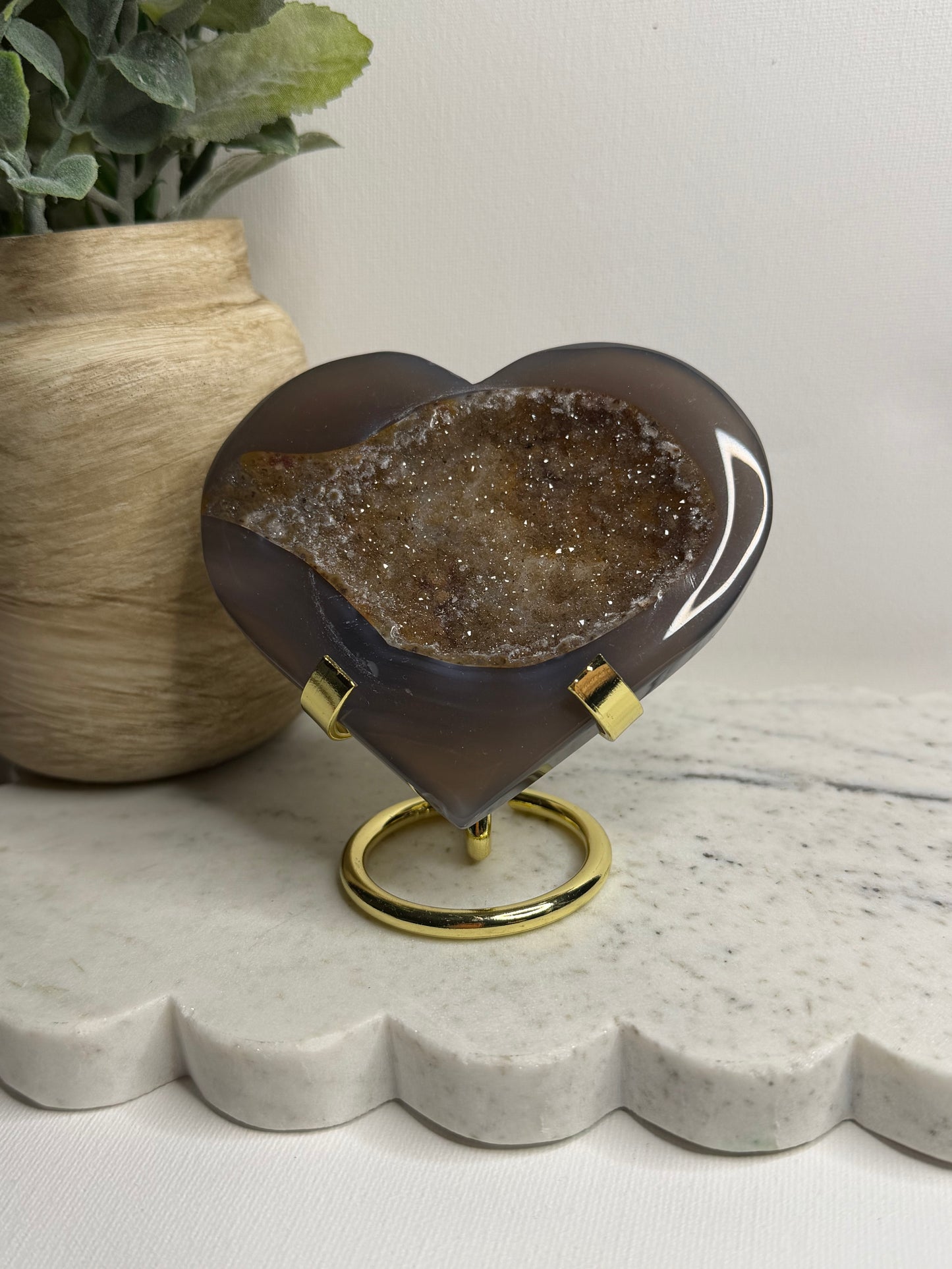 Druzy Agate Heart