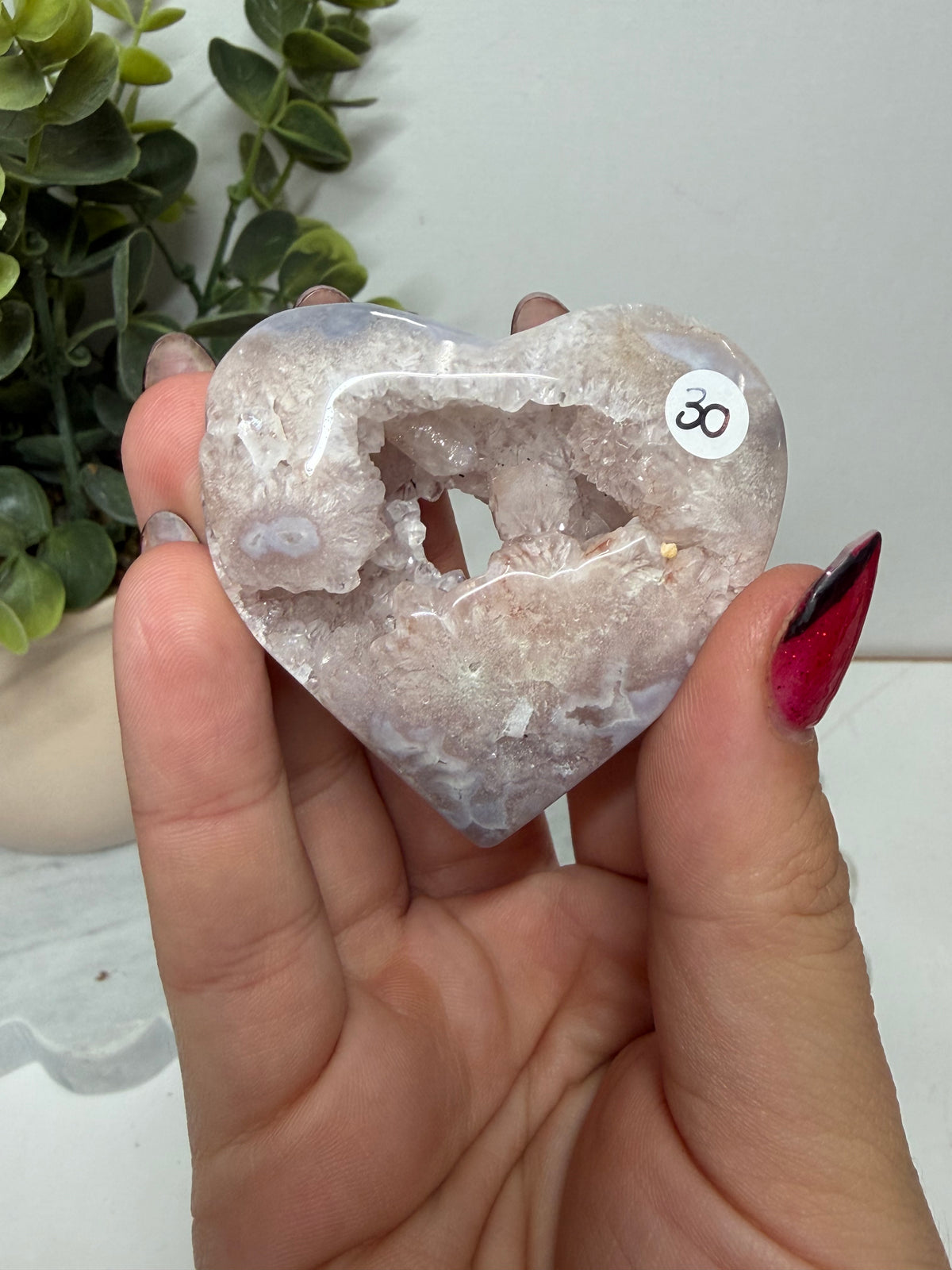 Pink Amethyst Druzy Heart