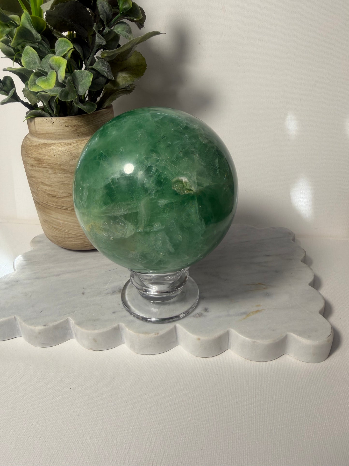 Green Fluorite Sphere