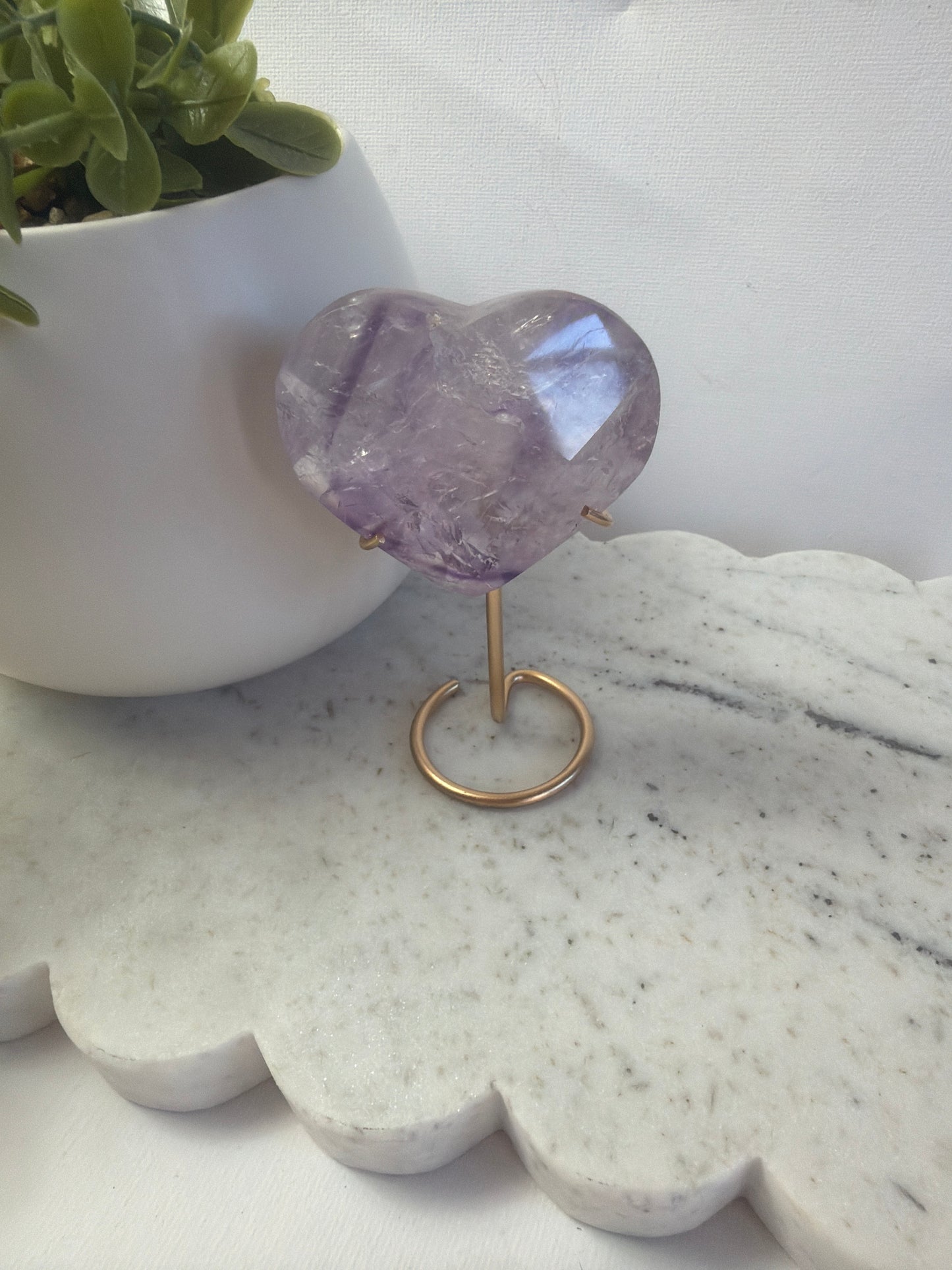 Amethyst Faceted Heart
