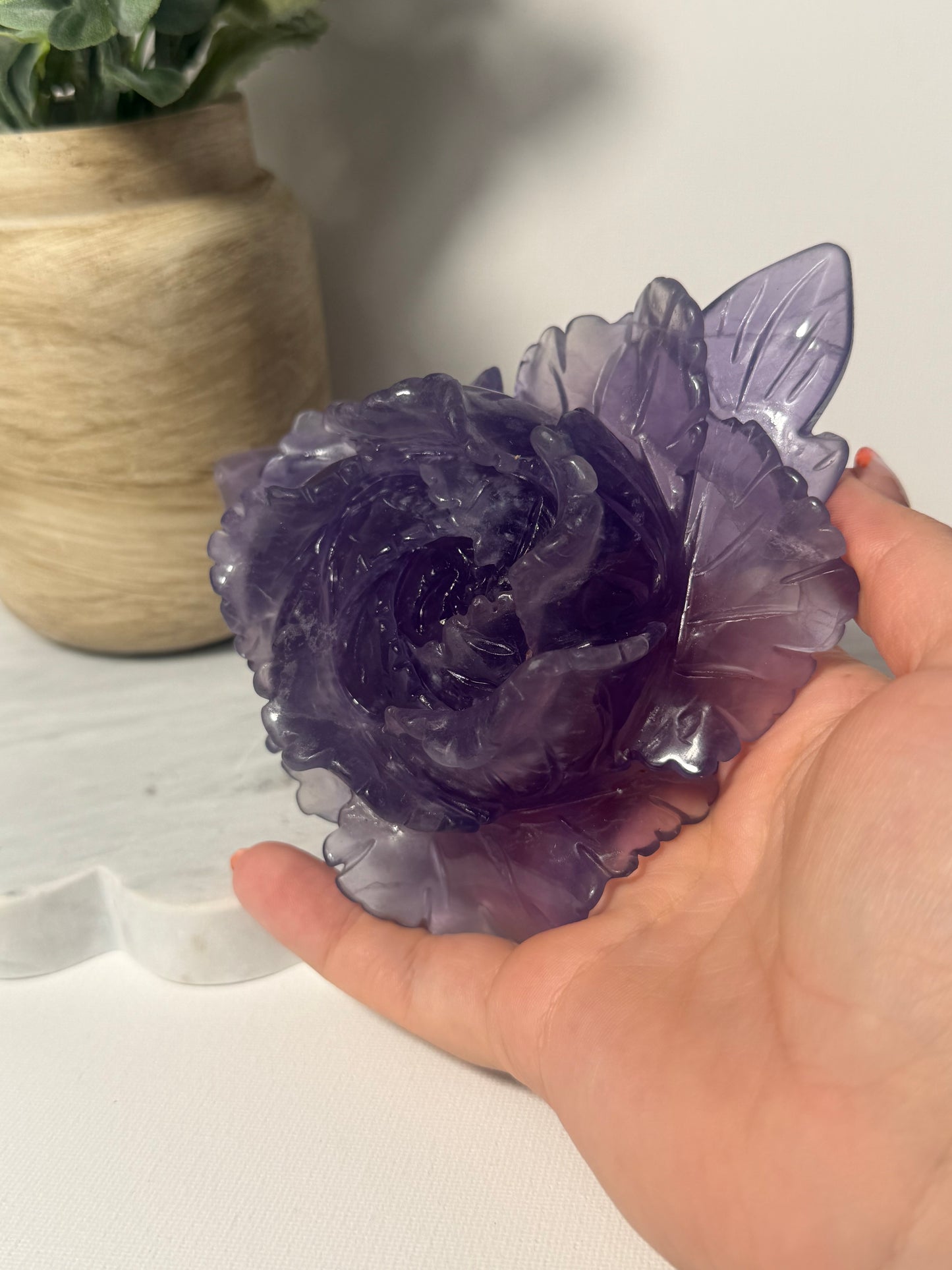 Purple Fluorite Rose