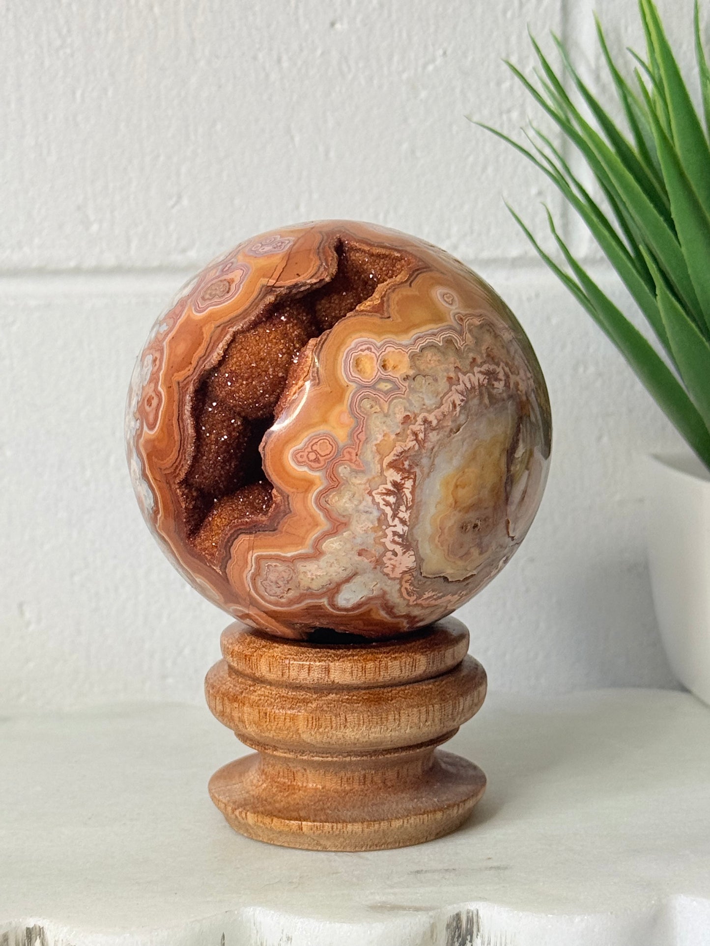 Crazy Lace Agate Sphere Large - 577g by Heartstone Sanctuary