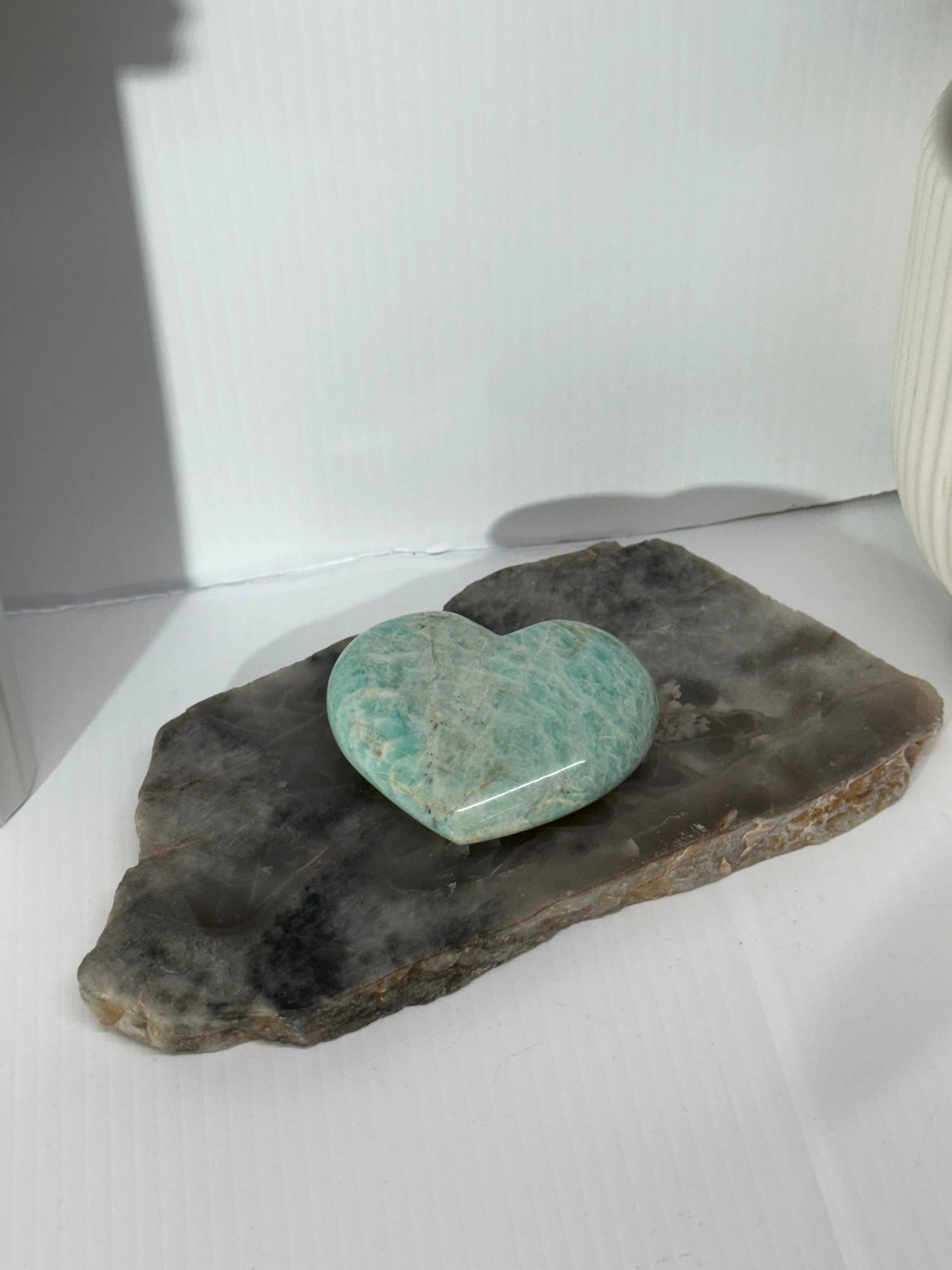 Natural Amazonite Heart Shaped Stone Green Blue Gemstone For Jewelry Making And Collecting by Heartstone Sanctuary