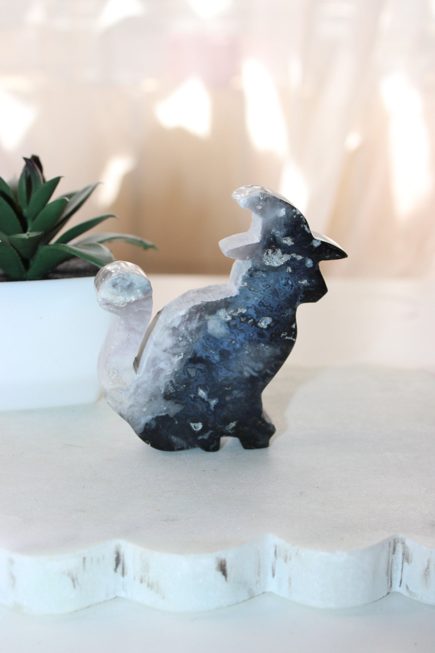 Blue Plume Agate Cat E