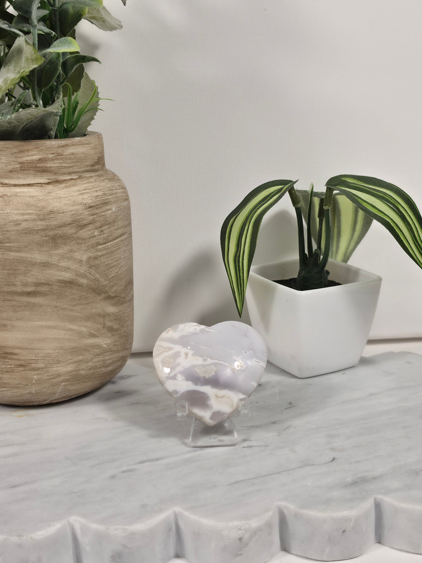 Snow Agate Heart