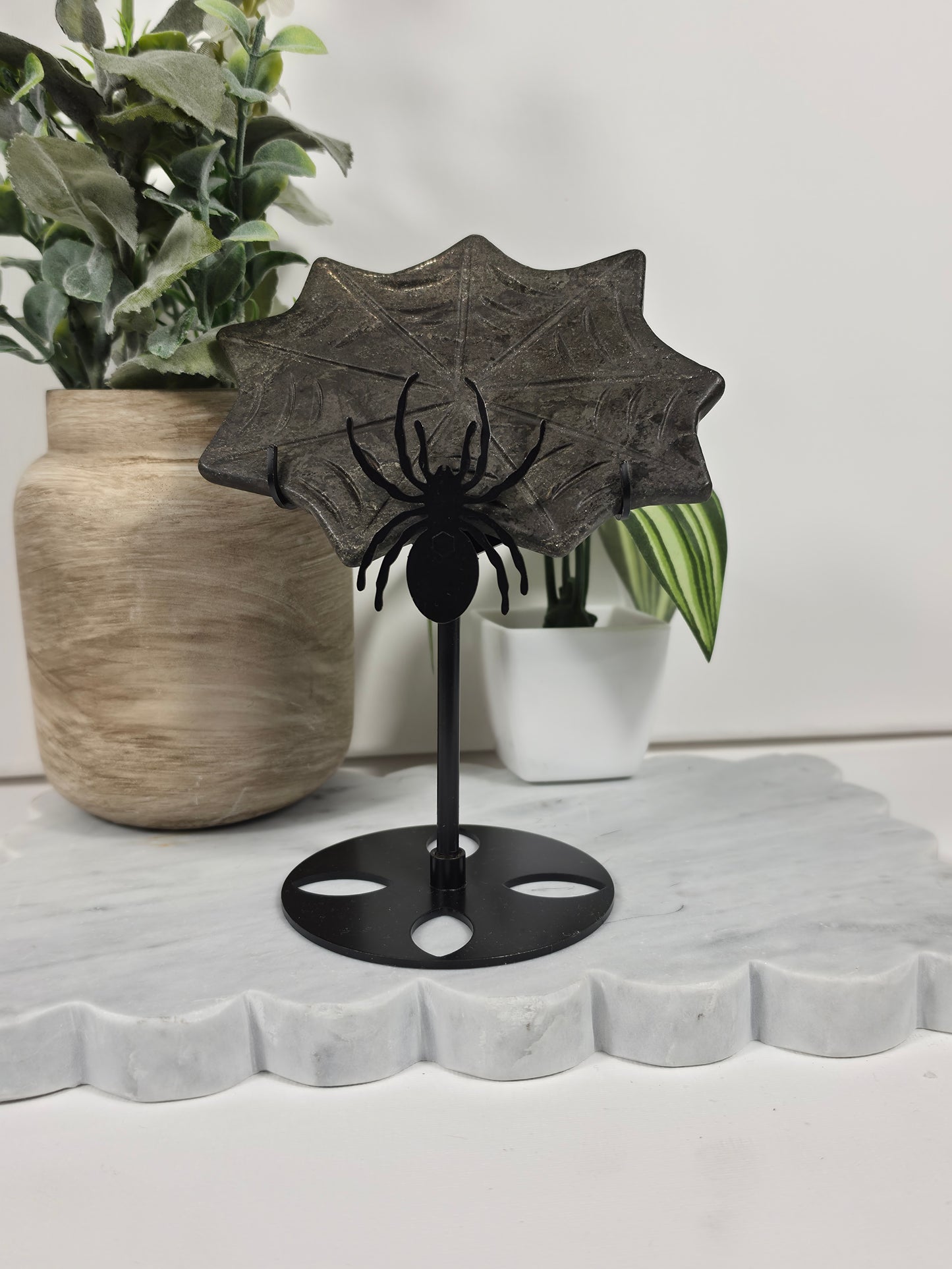 Pyrite Spider Web on stand