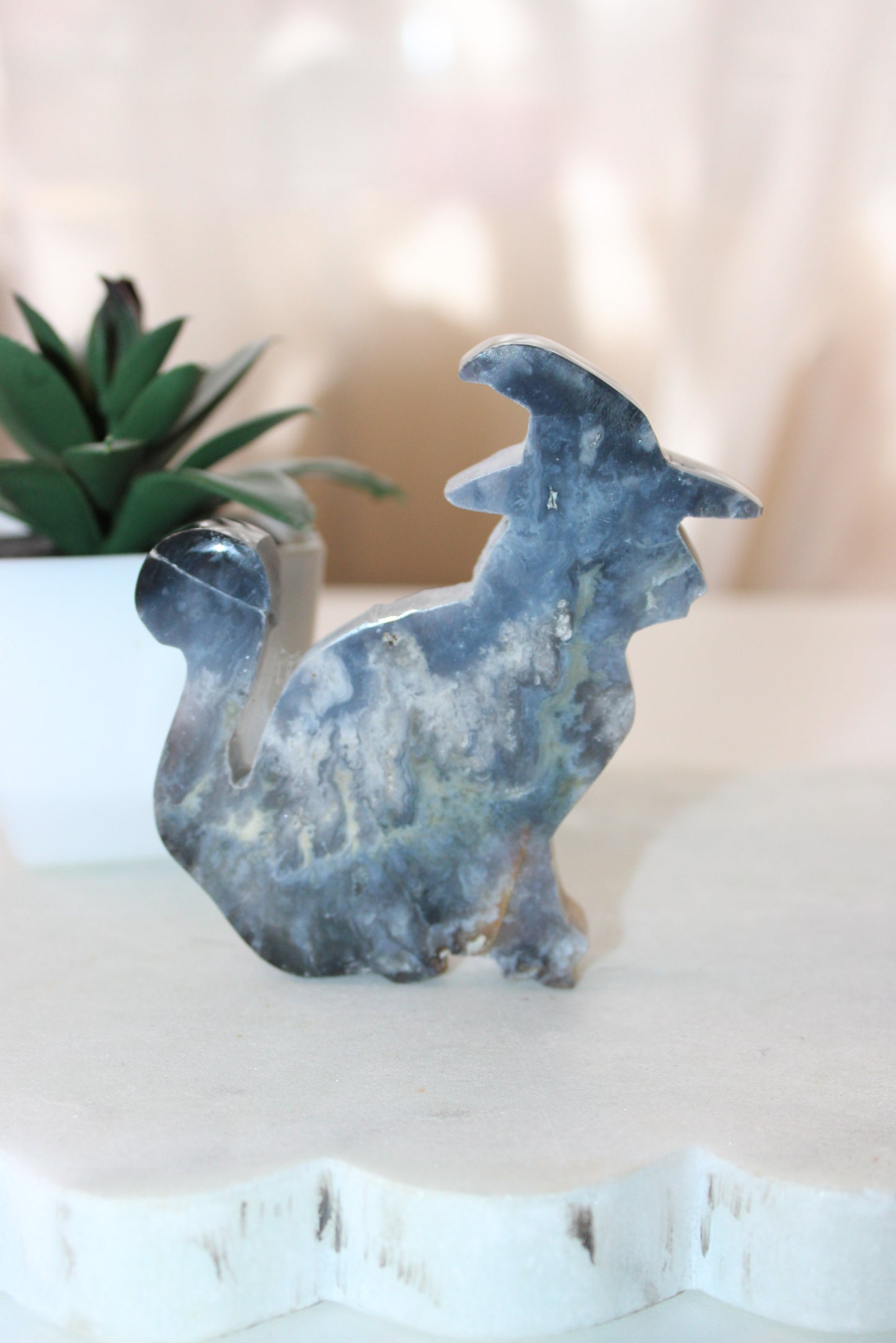 Blue Plume Agate Cat B