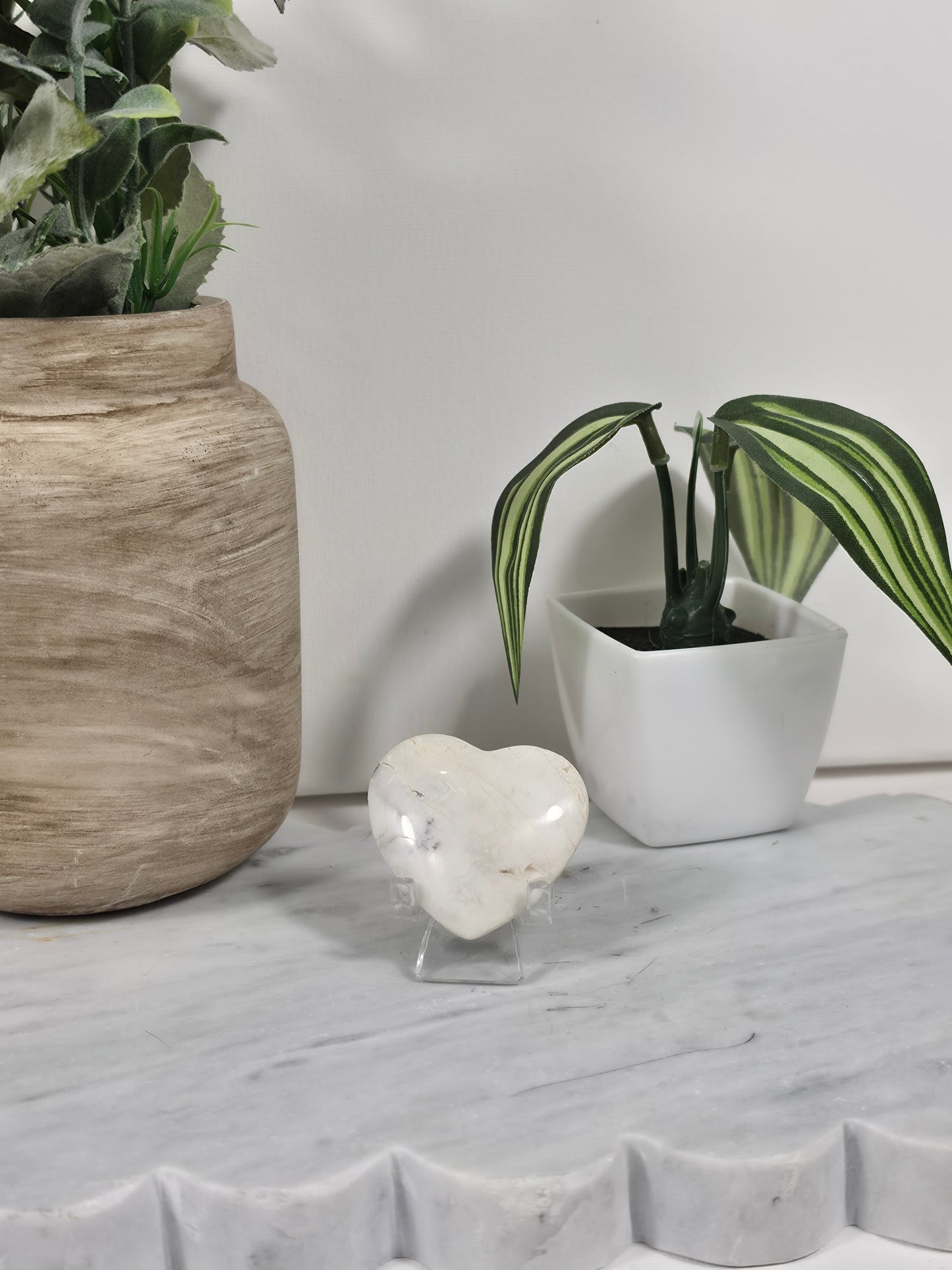 Snow Agate Heart