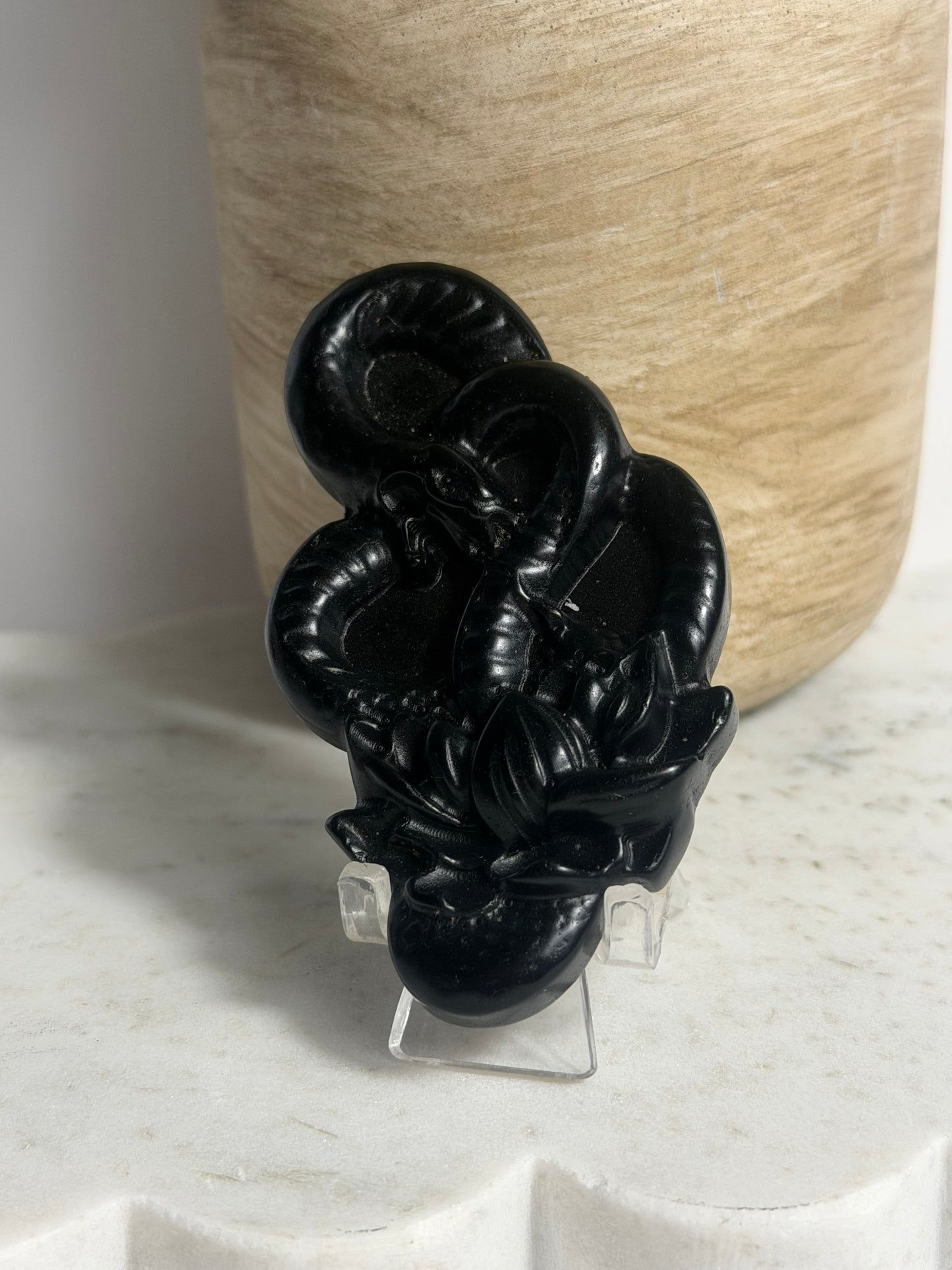 Snake Obsidian Carving