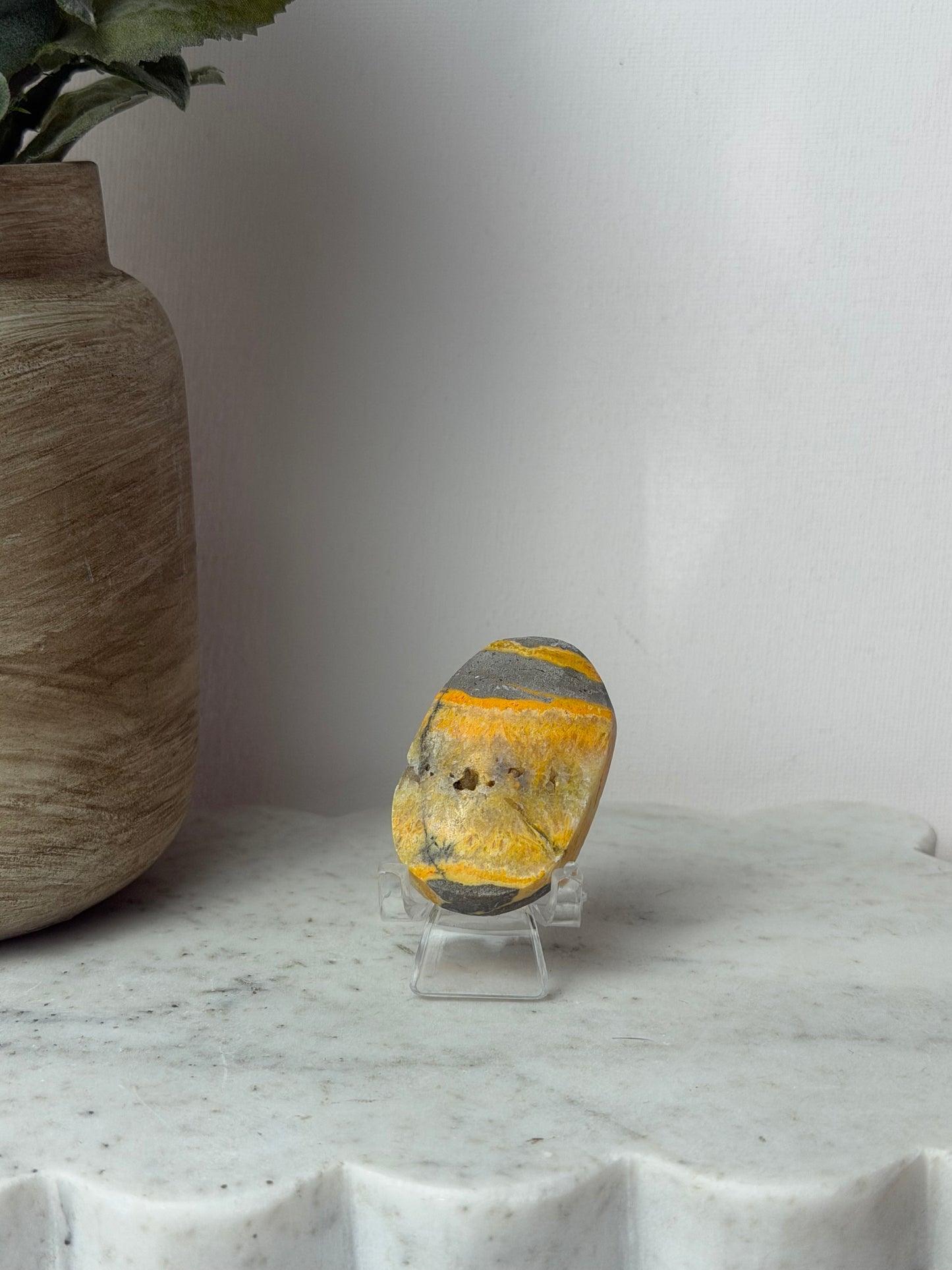 Bumblebee Jasper Palm Stone