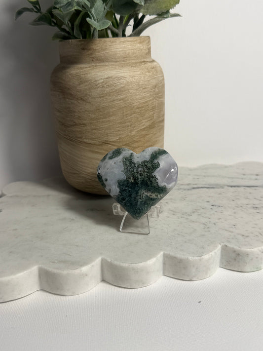 Moss Agate Heart