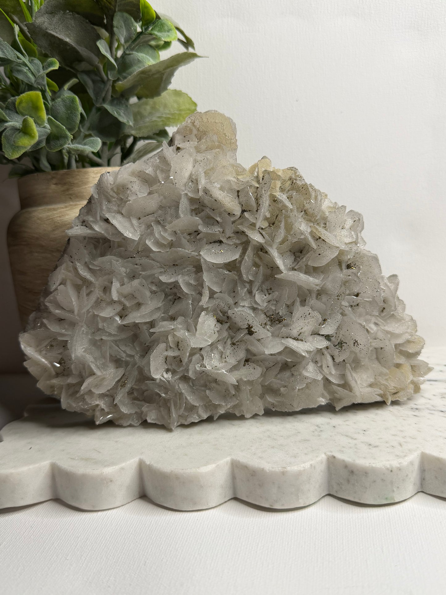 Rose Calcite Marcasite Specimen UV reactive