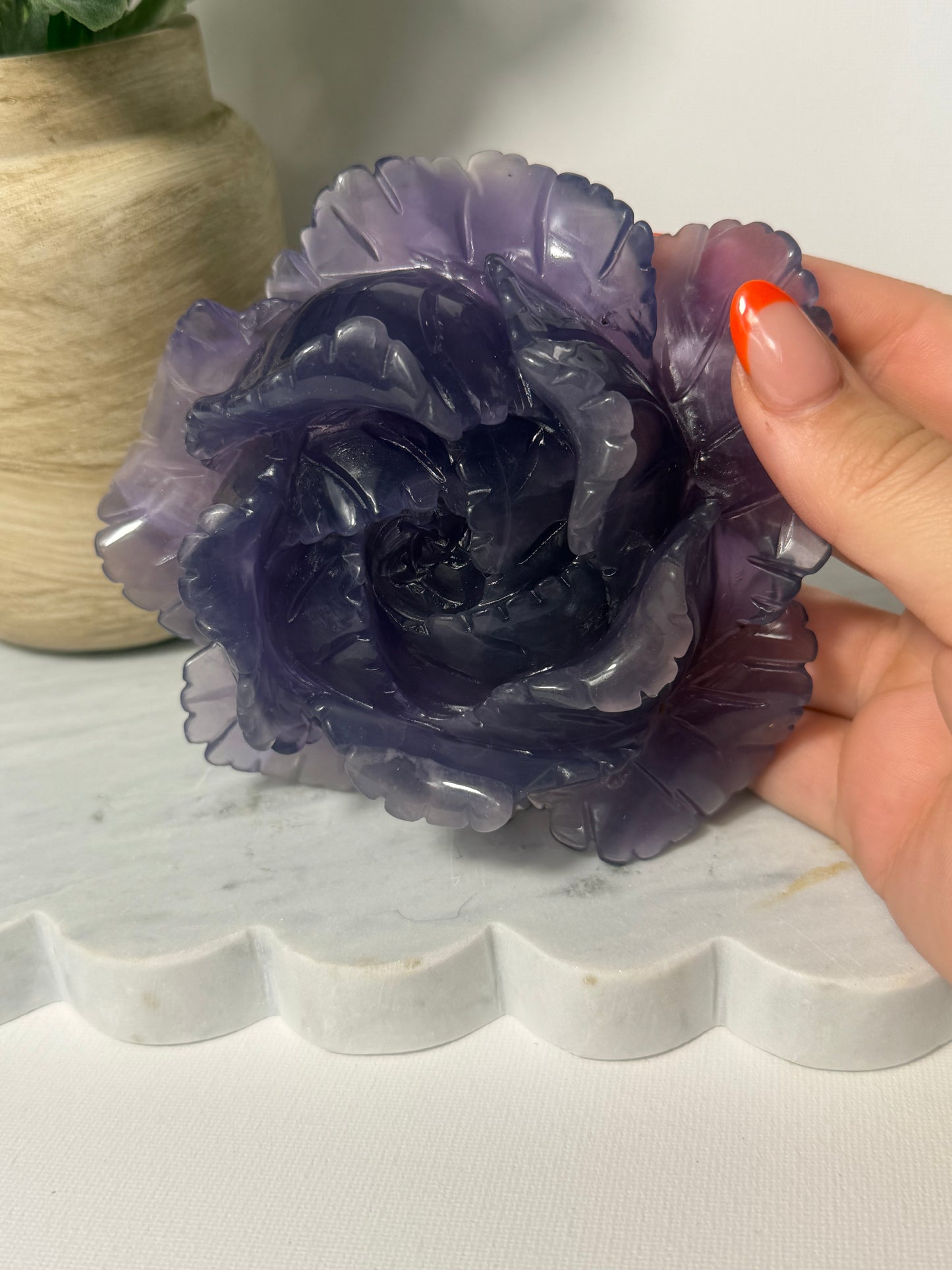 Purple Fluorite Rose