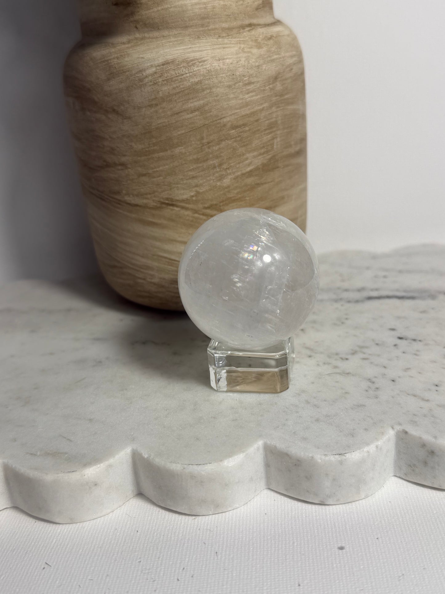 White Calcite Sphere