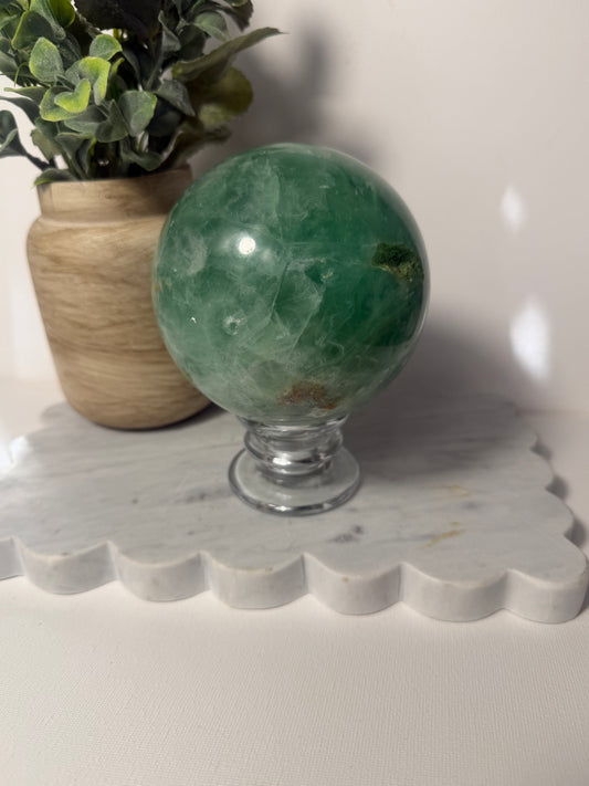 Green Fluorite Sphere