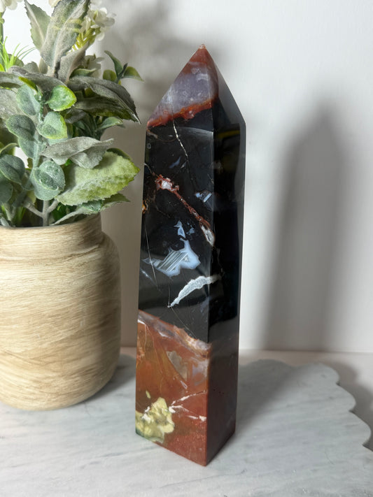 Agate, Ocean Jasper,  Quartz Tower