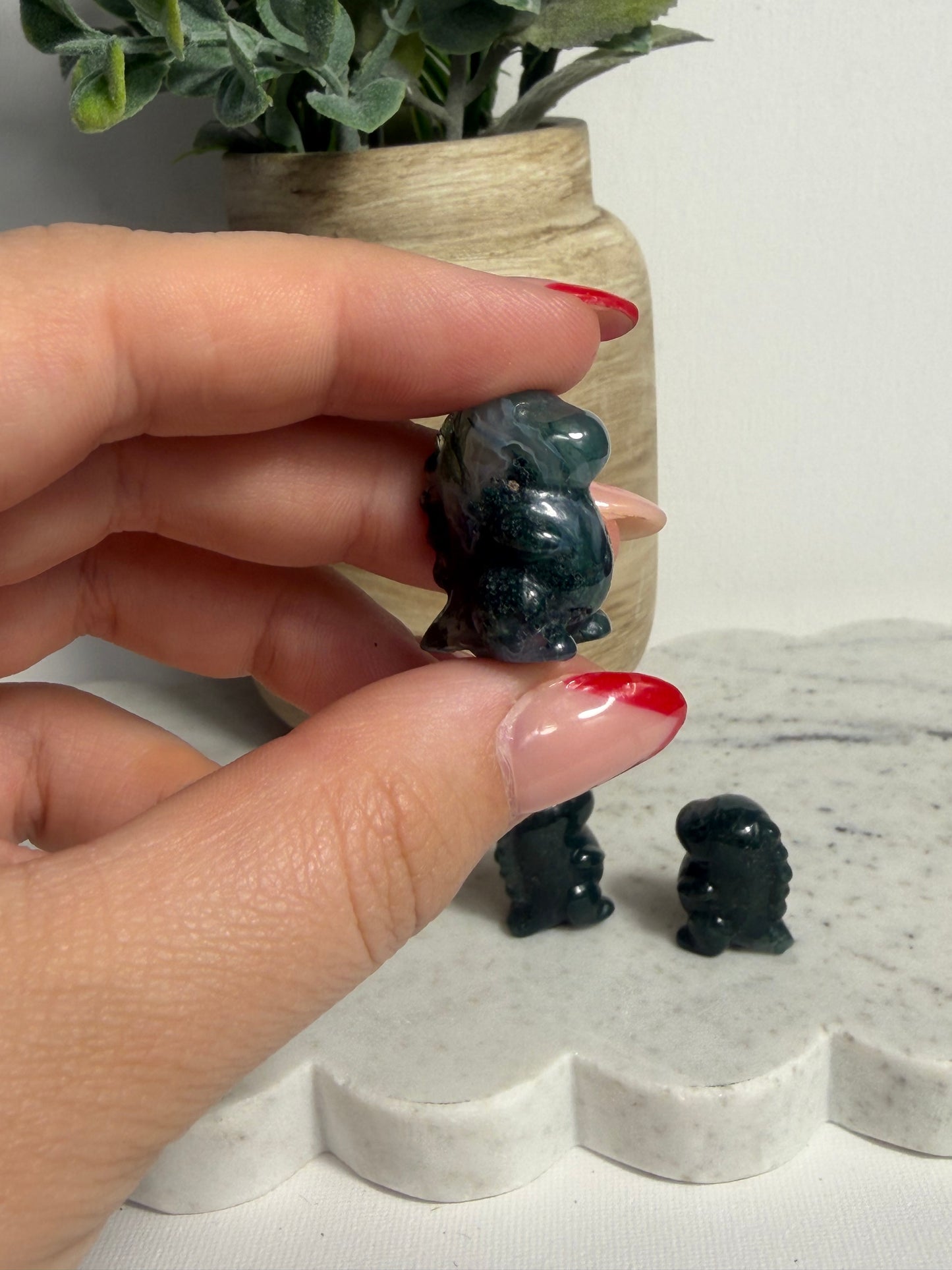 Moss Agate Dino Mini