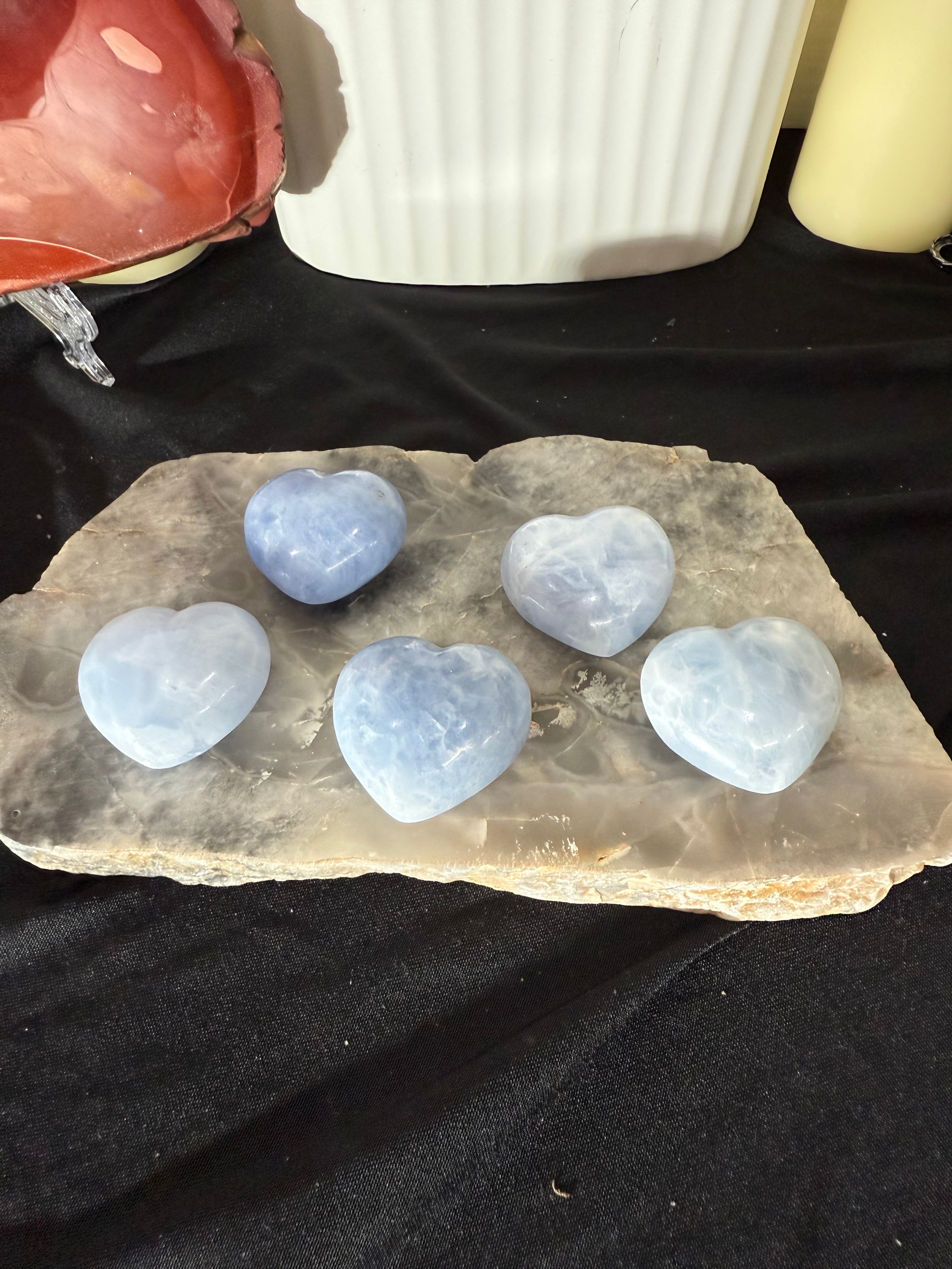 Blue Calcite Heart - intuitive selection