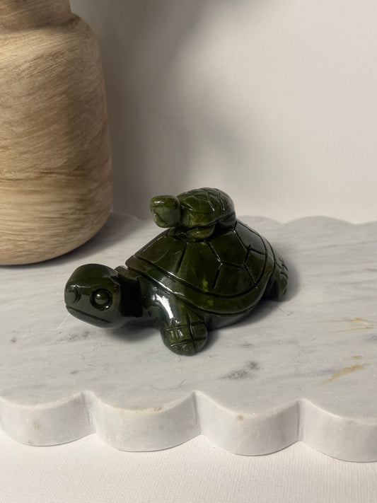 Green Jade Turtle and Baby