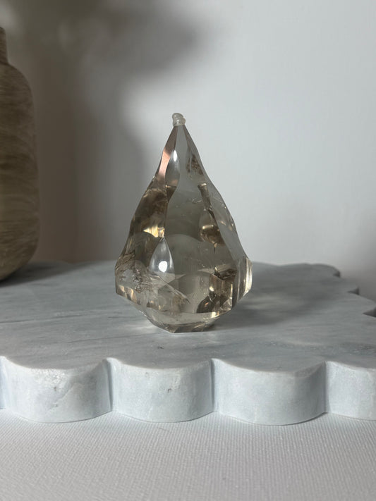 Smokey Quartz Faceted Diamond