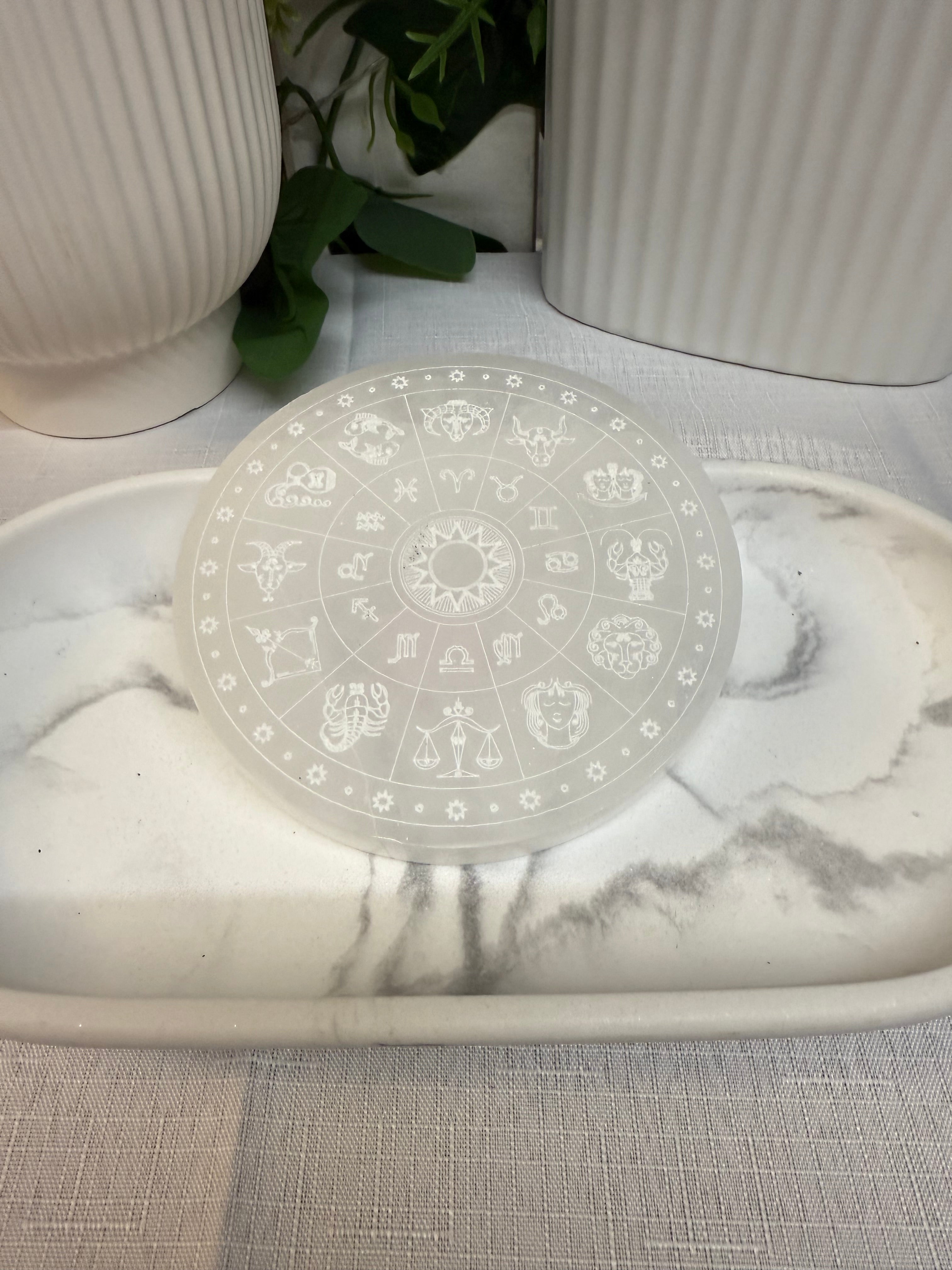 1 Zodiac Selenite Charging Plate