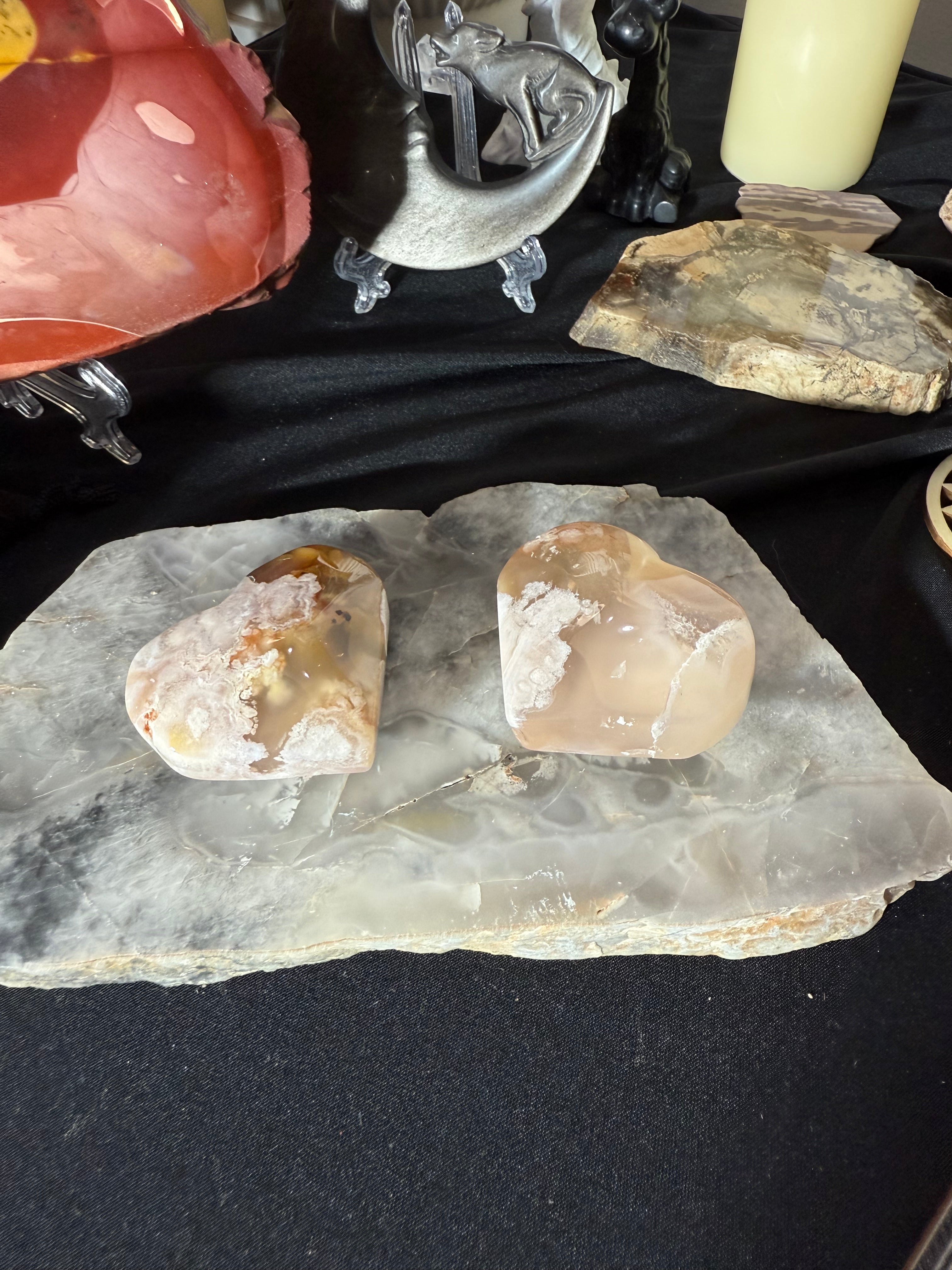 Flower Agate Heart - intuitively selected