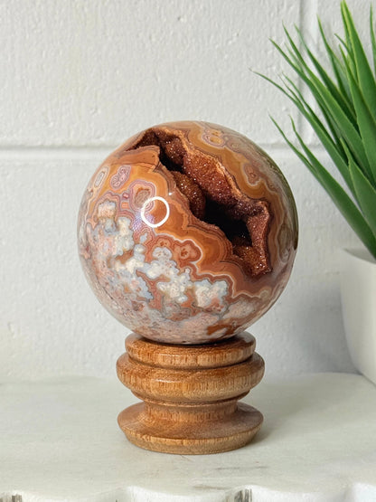 Crazy Lace Agate Sphere Large - 577g by Heartstone Sanctuary