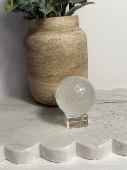 White Calcite Sphere