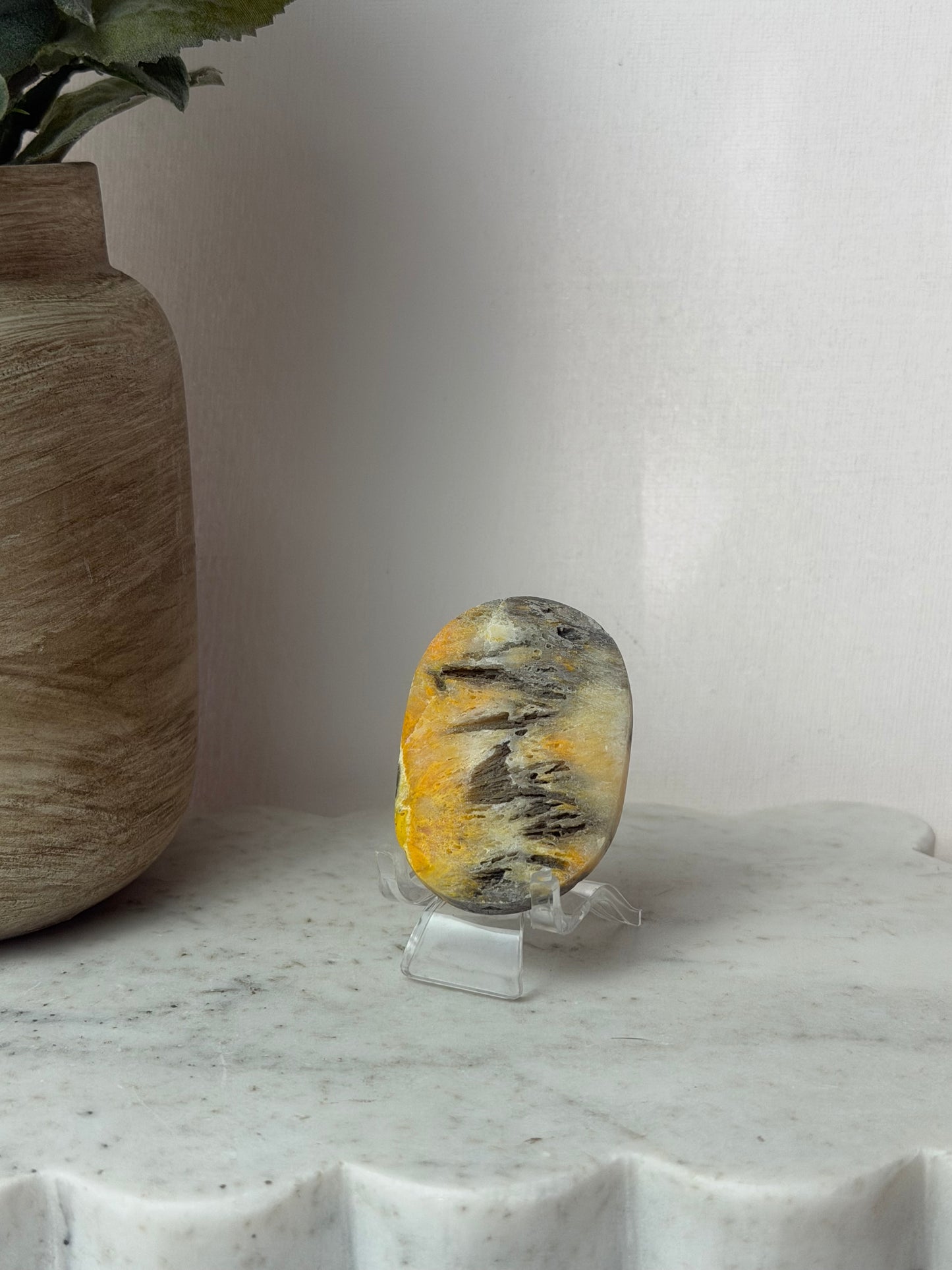 Bumblebee Jasper Palm Stone